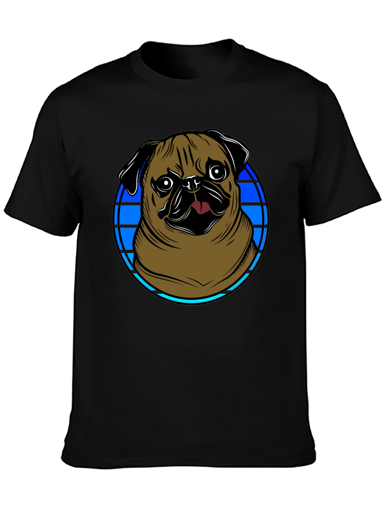 Pug Graphic Tee - Mens Black T-Shirt
