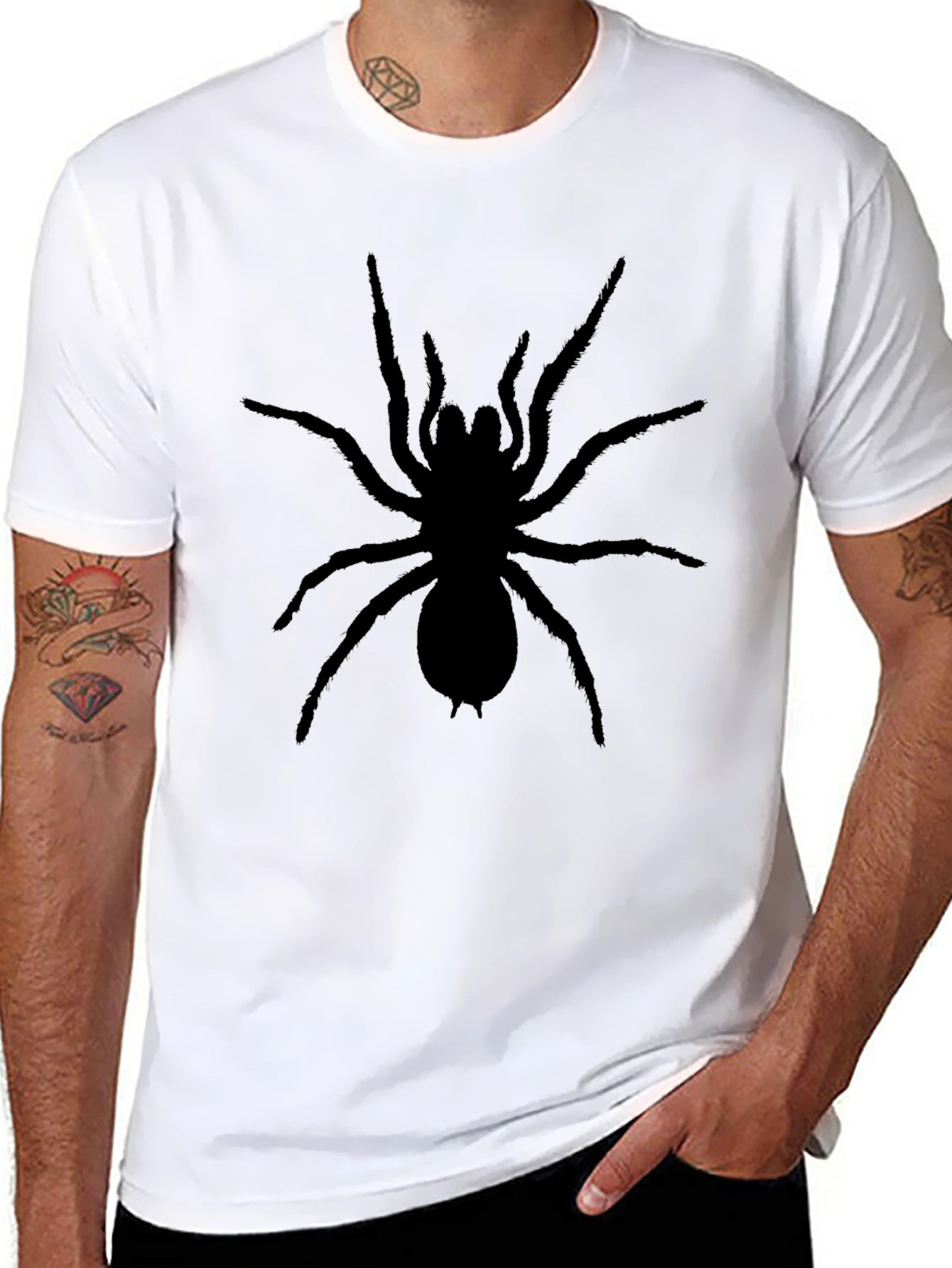 Black Spider Graphic Tee - Halloween Ready