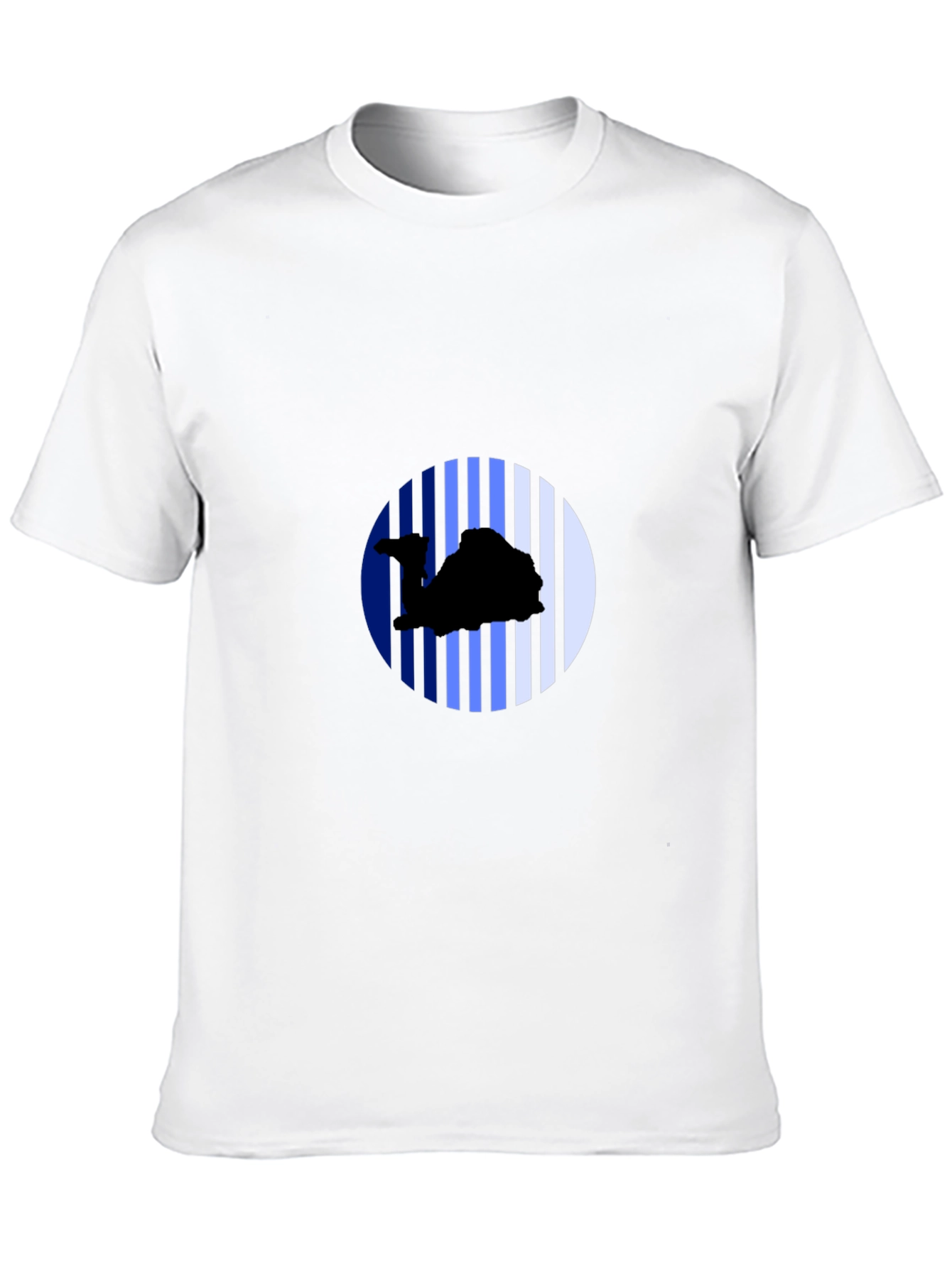Camel Silhouette Striped Circle Black Tee