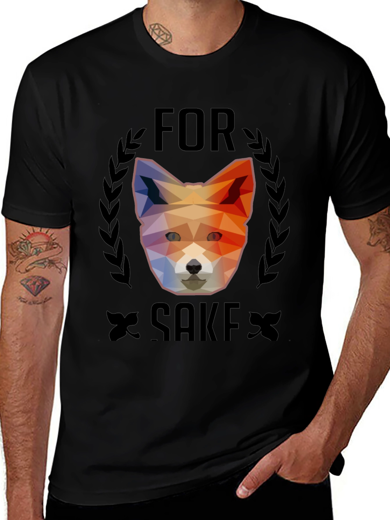 For Fox Sake T-Shirt - Geometric Animal Design