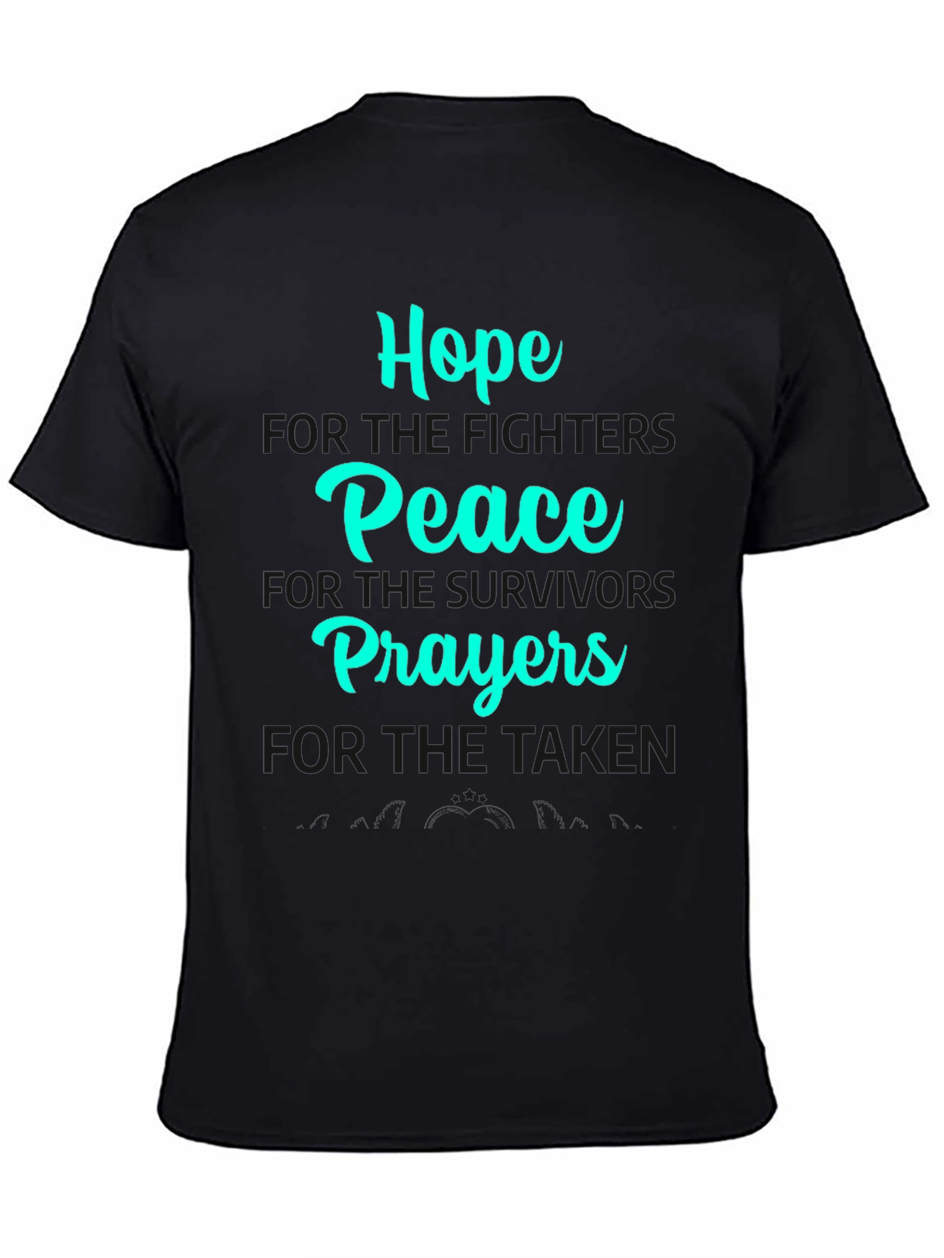 Hope Peace Prayers Black Graphic T-Shirt