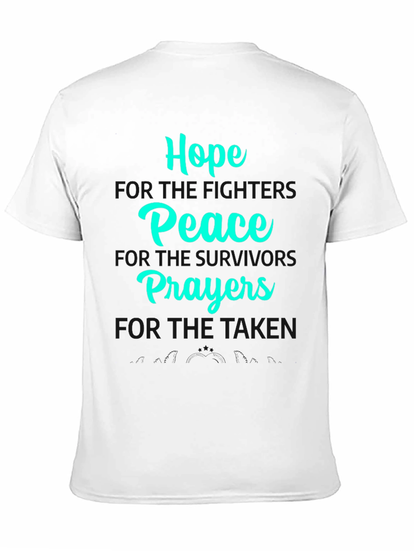 Hope Peace Prayers Black Graphic T-Shirt