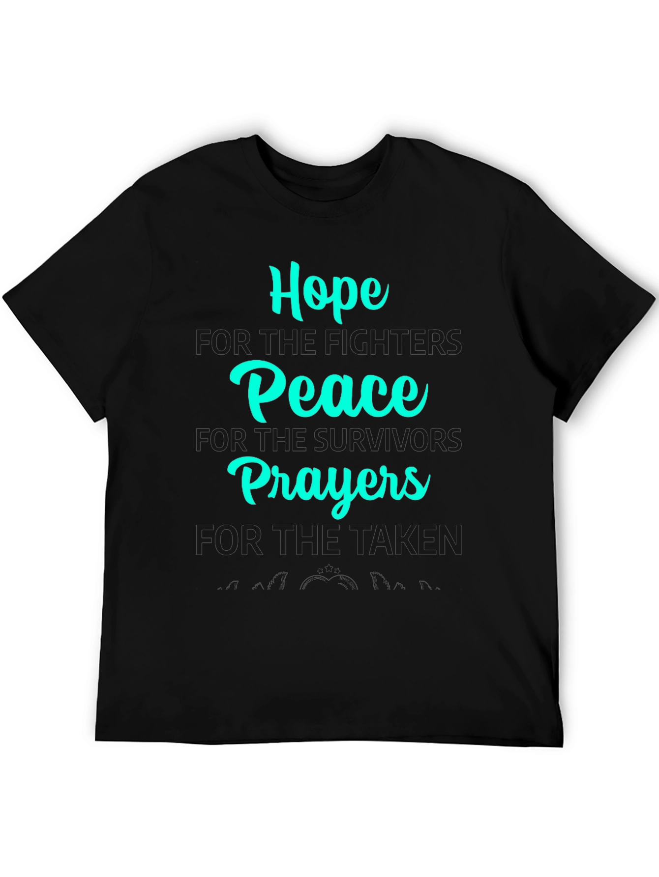 Hope Peace Prayers Black Graphic T-Shirt