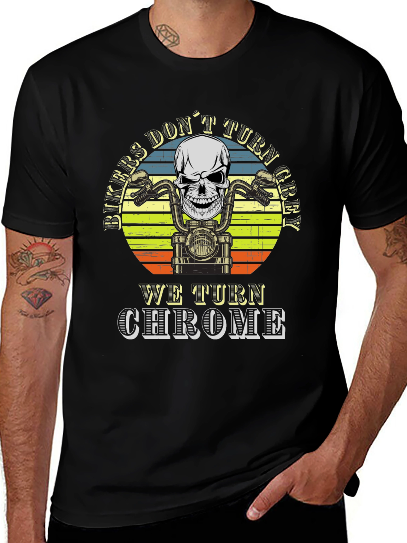 Biker Skull T-Shirt - We Turn Chrome