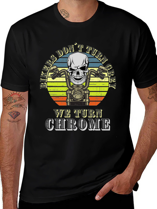 Biker Skull T-Shirt - We Turn Chrome