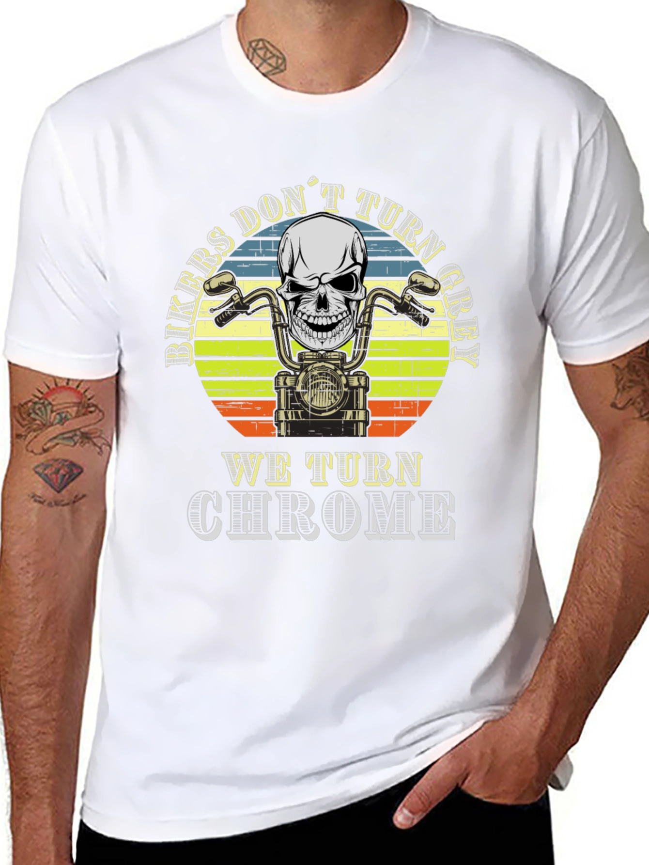Biker Skull T-Shirt - We Turn Chrome
