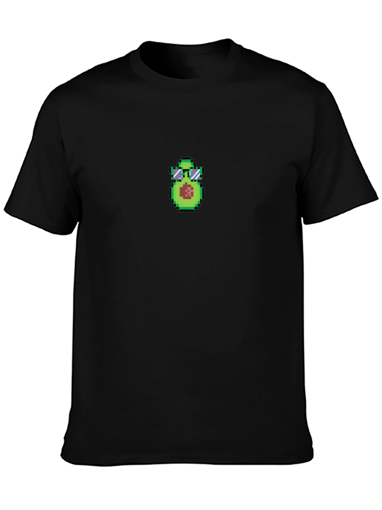 Pixel Avocado Sunglasses Black T-Shirt