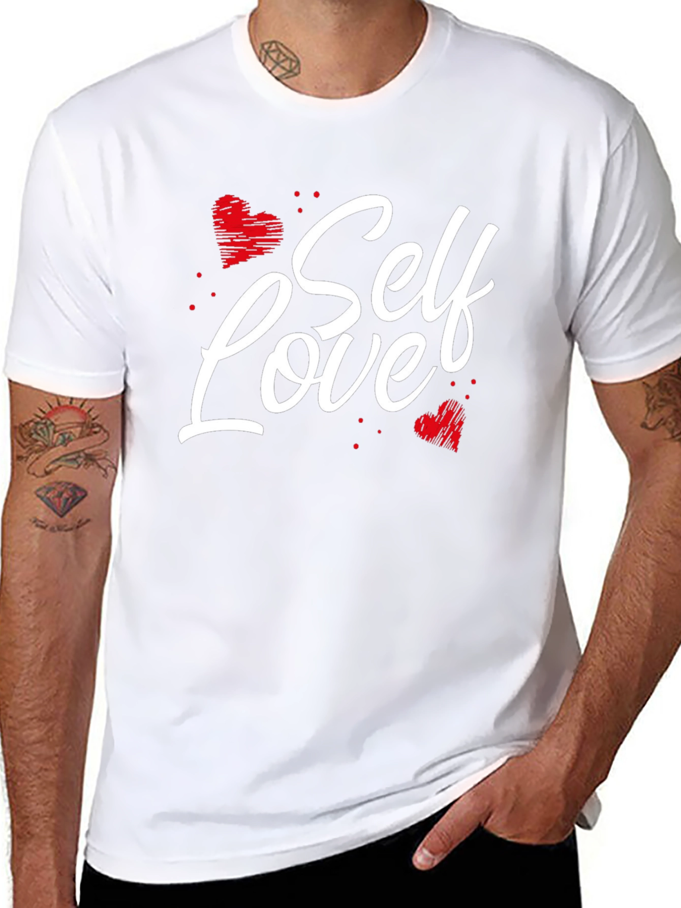 Self Love Heart Graphic Black T-Shirt