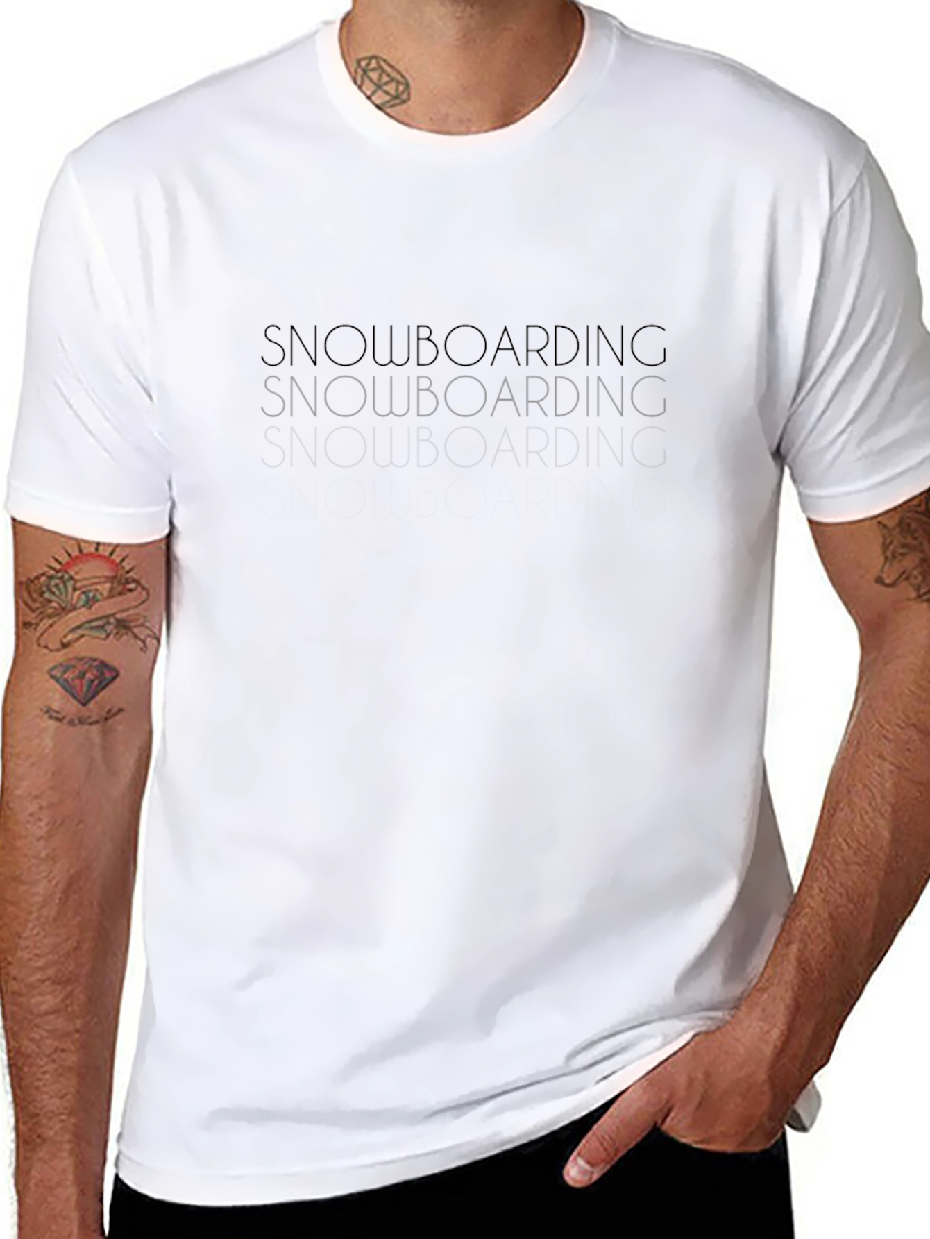 Snowboarding Graphic Tee - Stylish Black T-Shirt