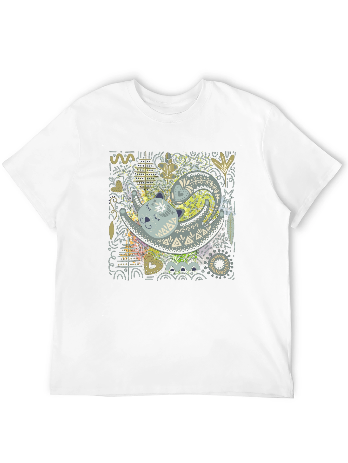 Cat Art Graphic Tee - Unique Design T-Shirt