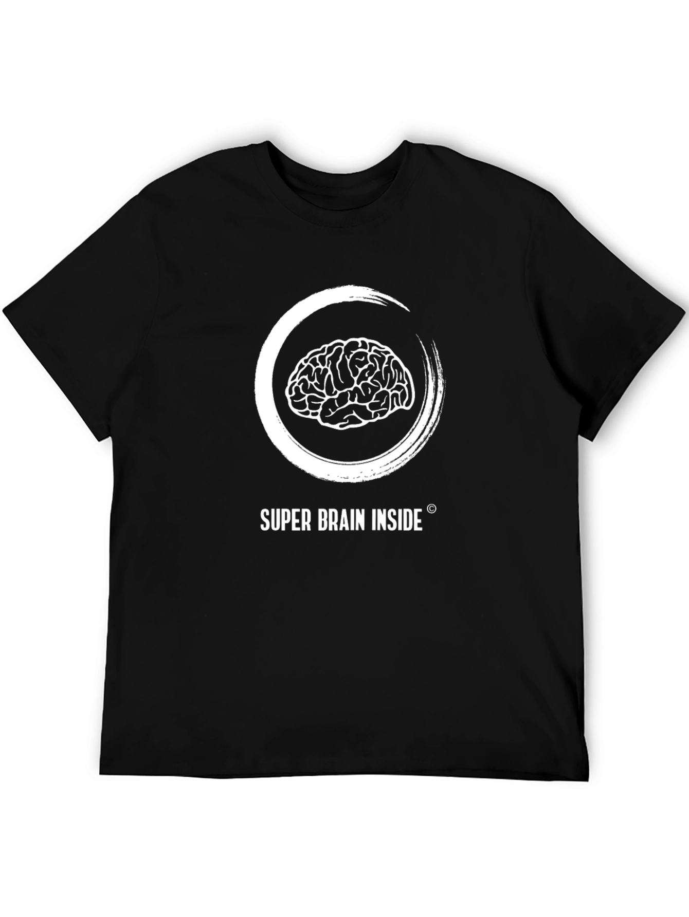 Super Brain Inside Graphic Tee - Black Cotton T-Shirt