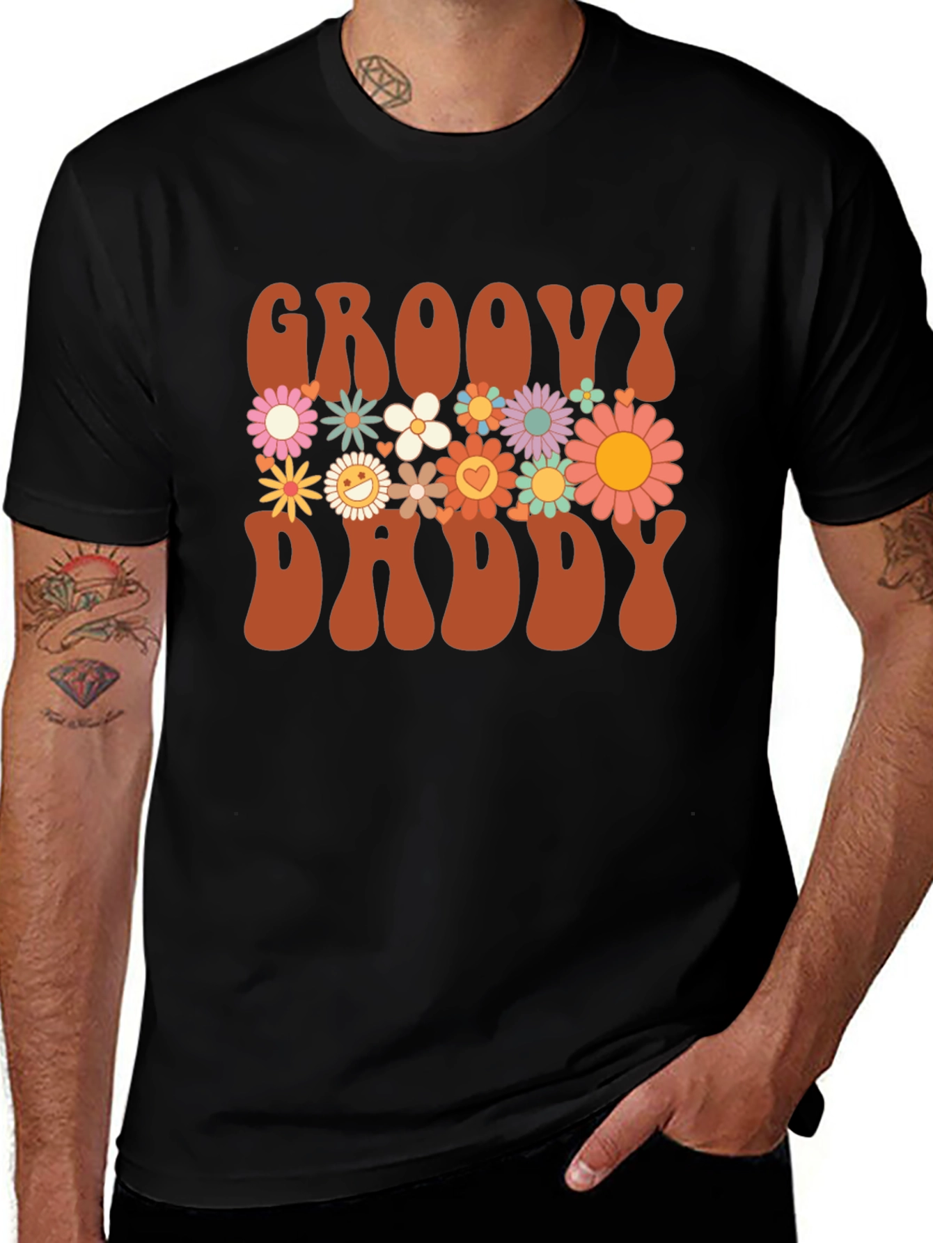 Groovy Daddy Floral Graphic T-Shirt