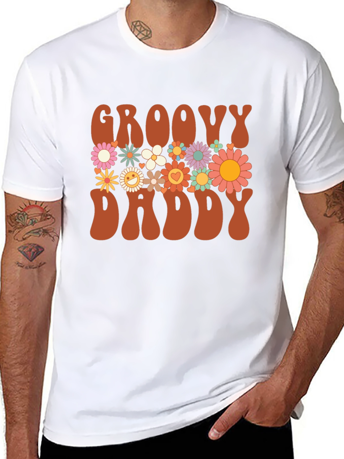 Groovy Daddy Floral Graphic T-Shirt