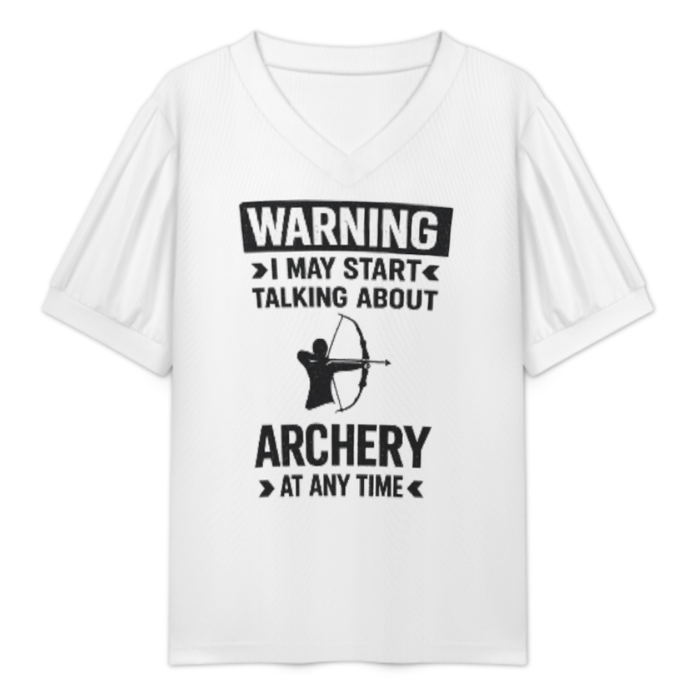 Funny Archery Graphic Tee, Warning I May Start Talking About Archery Shirt, Archer Lover T-Shirt, Bow Hunting Humor Apparel, Casual Sports Graphic Top(z593)
