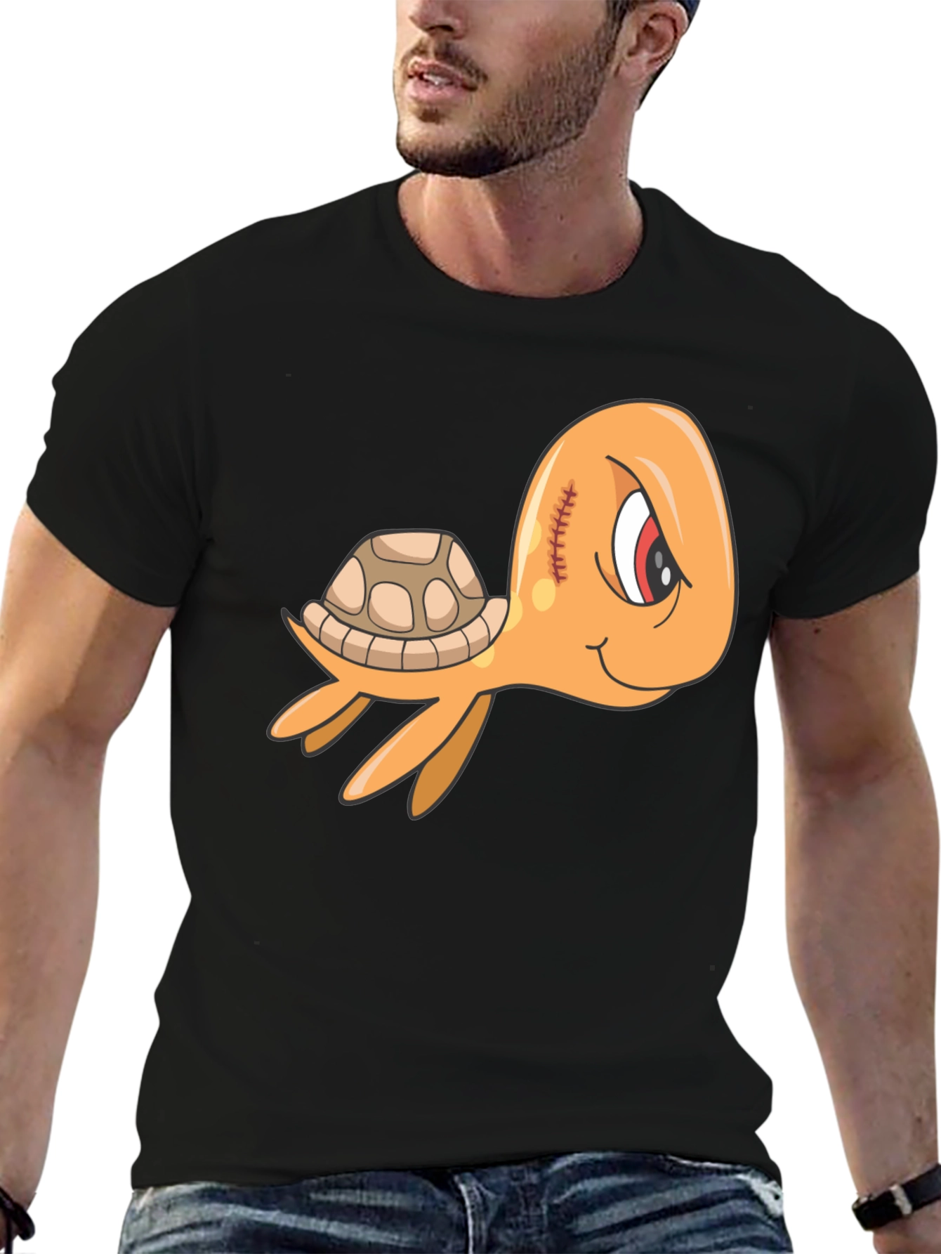 Cool Turtle Graphic Tee - Mens Black T-Shirt