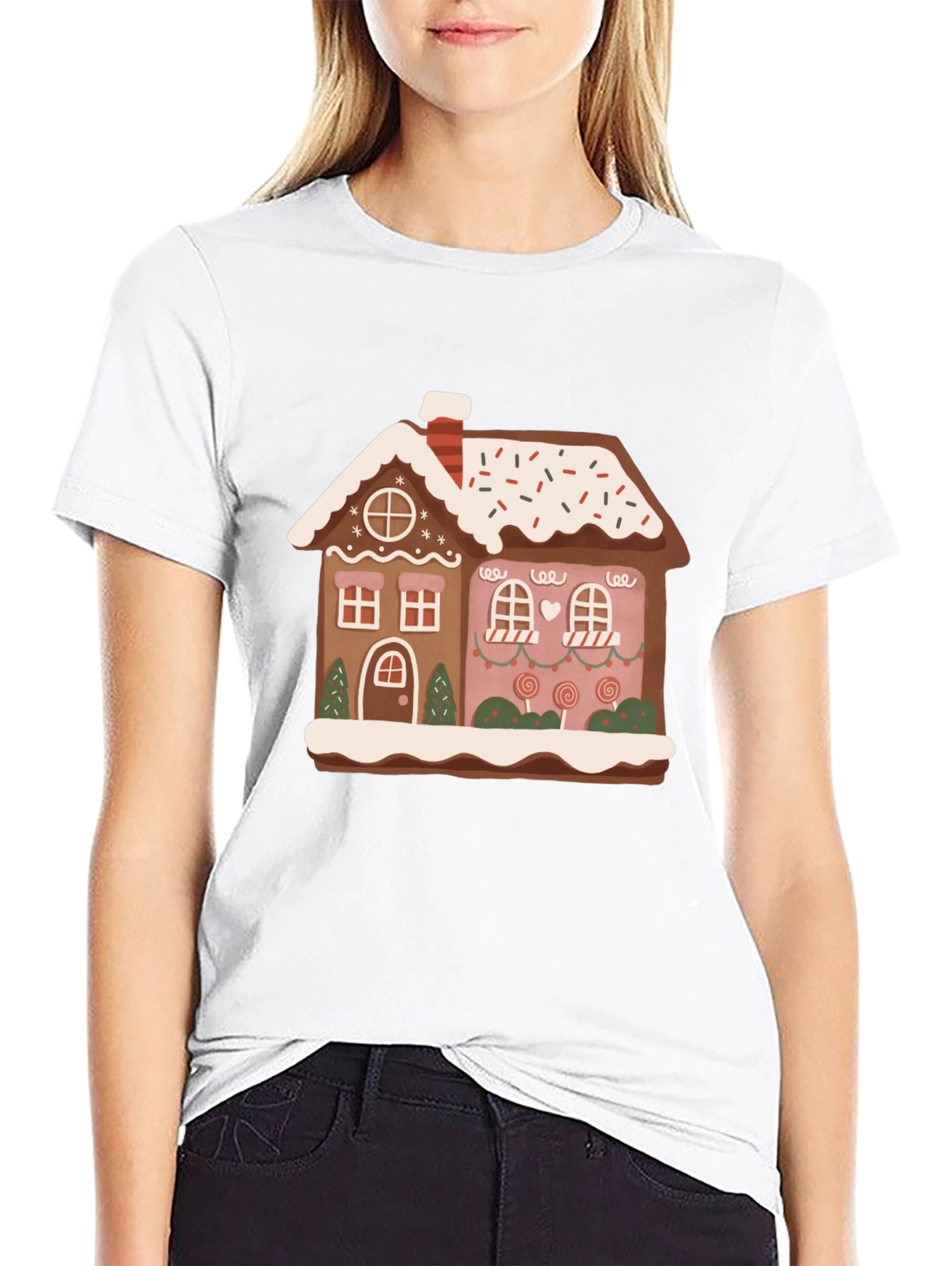 Festive Gingerbread House Graphic Tee