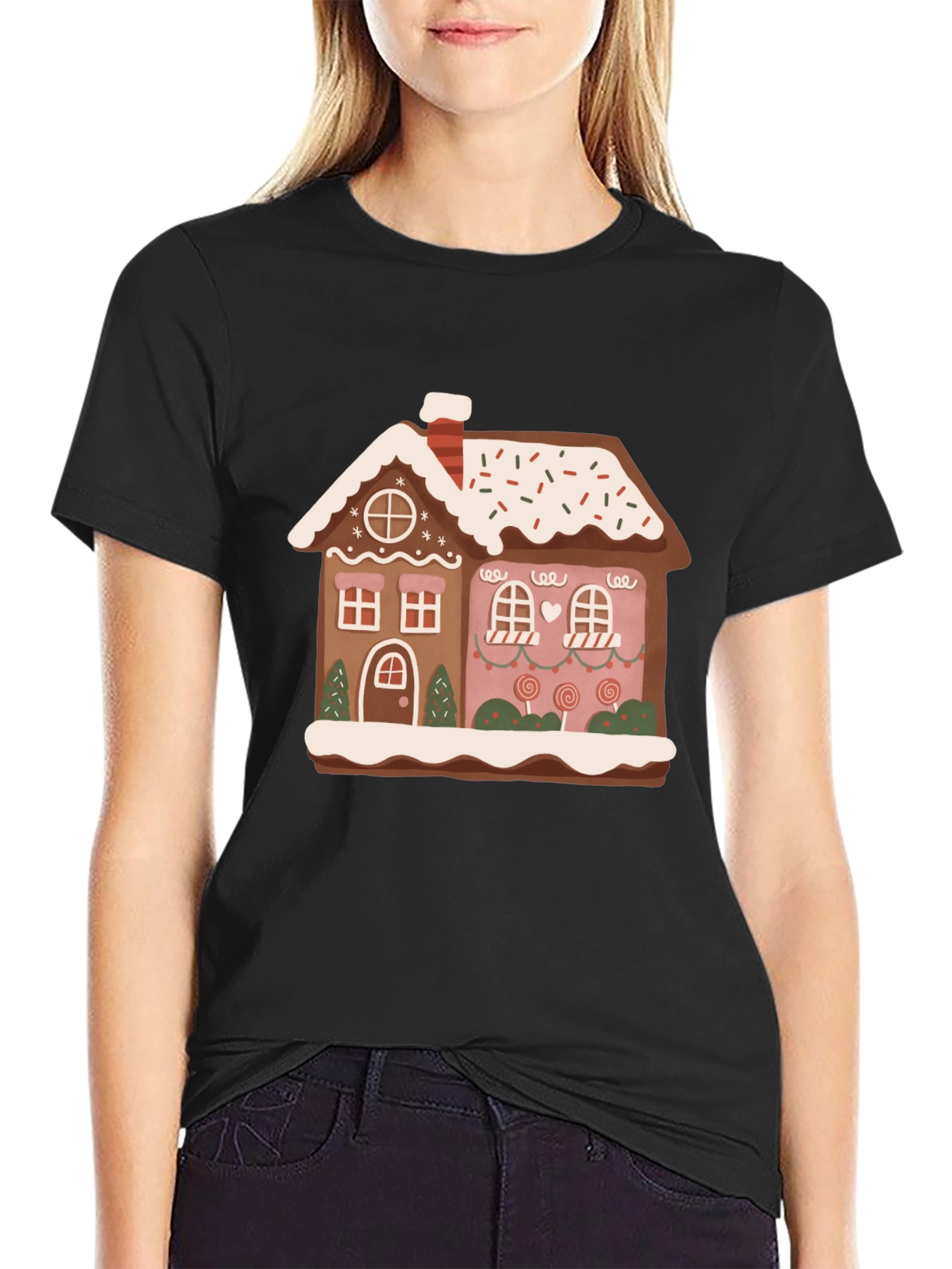 Festive Gingerbread House Graphic Tee