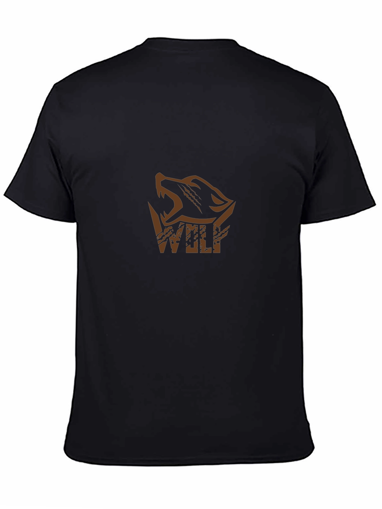 Mens Black Wolf Graphic T-Shirt