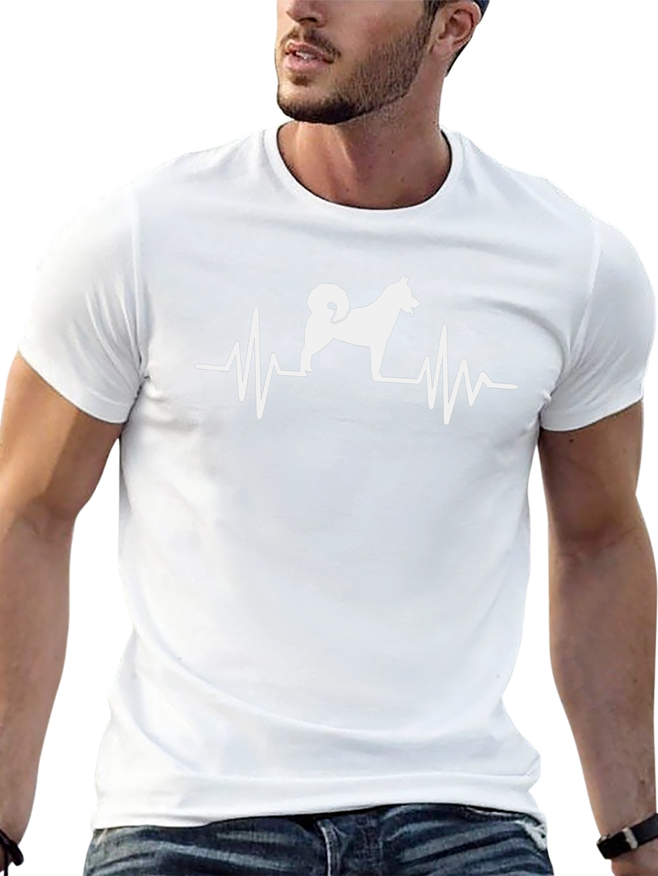 Dog Heartbeat T-Shirt - Akita Inu Pulse Tee