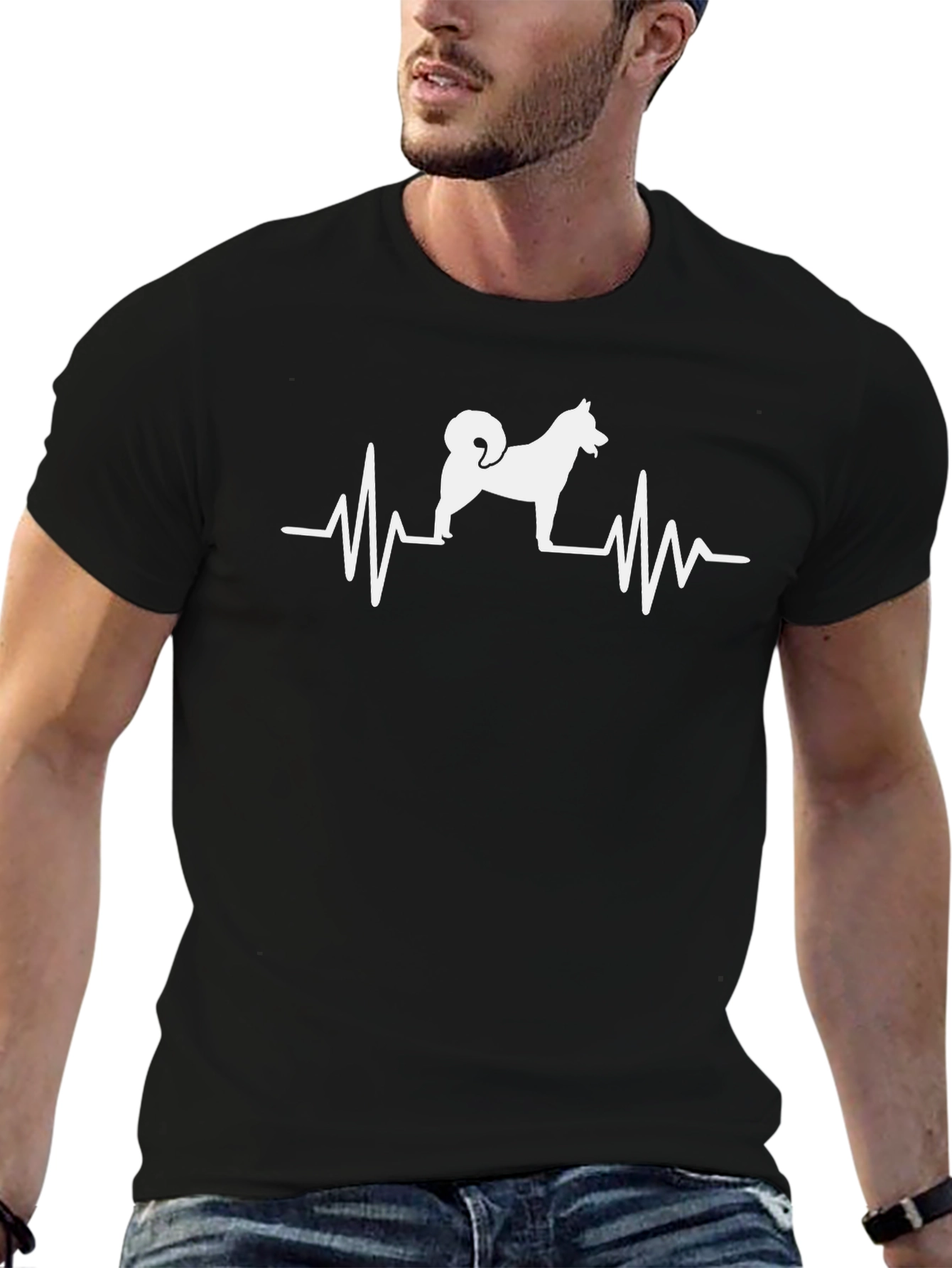 Dog Heartbeat T-Shirt - Akita Inu Pulse Tee