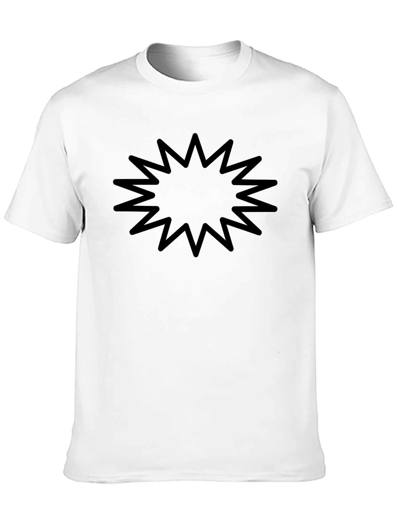 Edgy Starburst Tee - Black Cotton Comfort