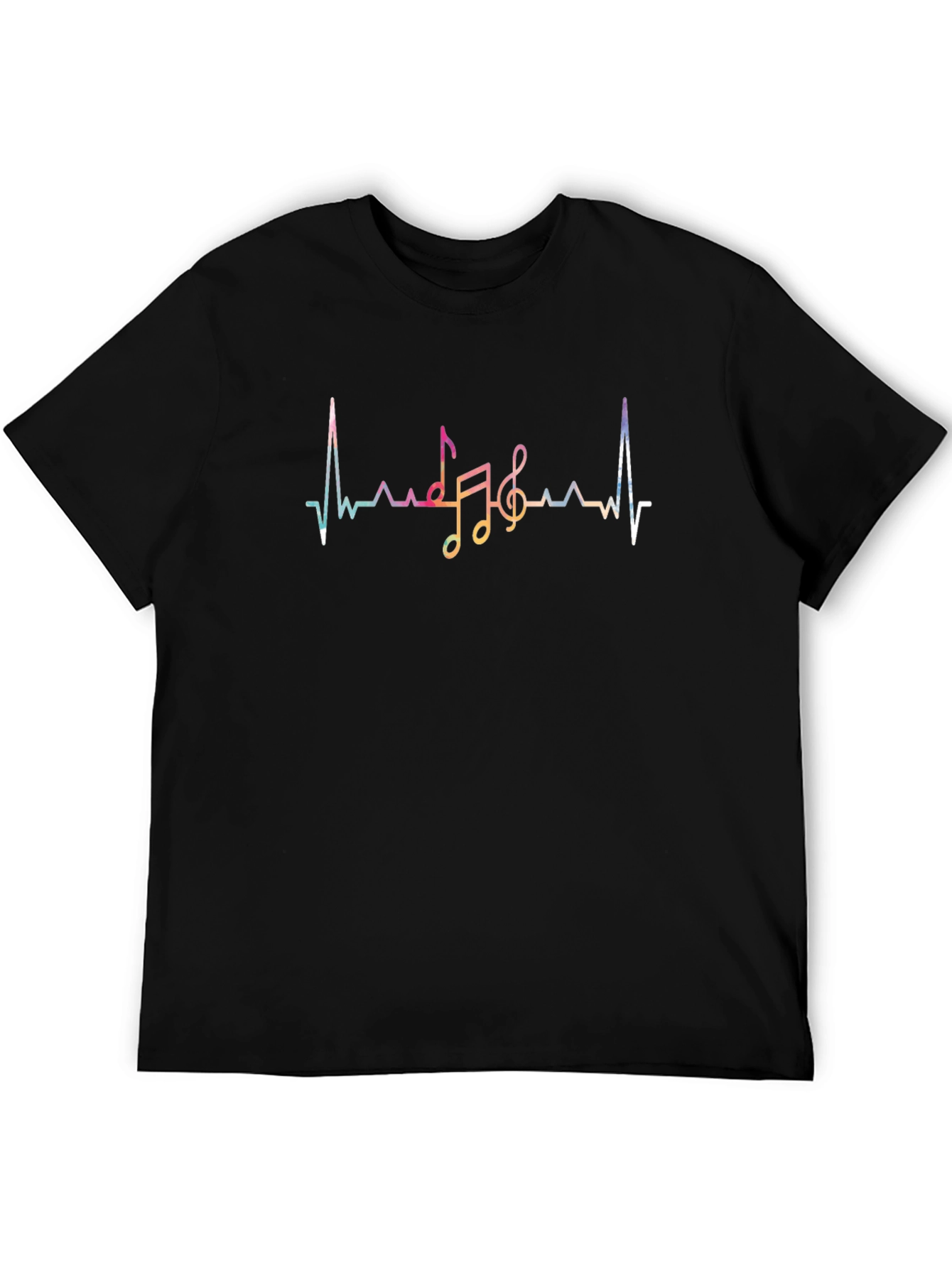 Music Heartbeat Graphic Tee - Black
