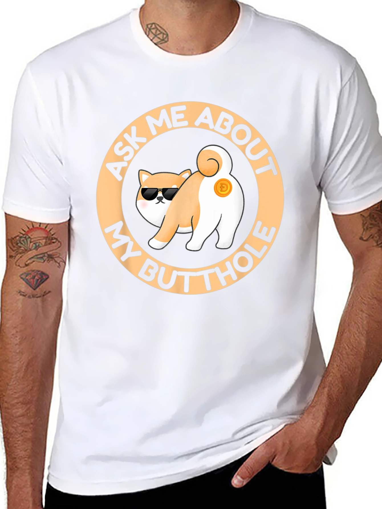 Funny Doge Crypto Butt T-Shirt