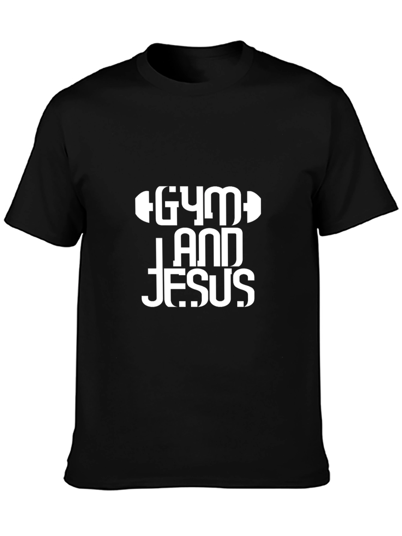 Gym and Jesus Black T-Shirt Christian Fitness Apparel