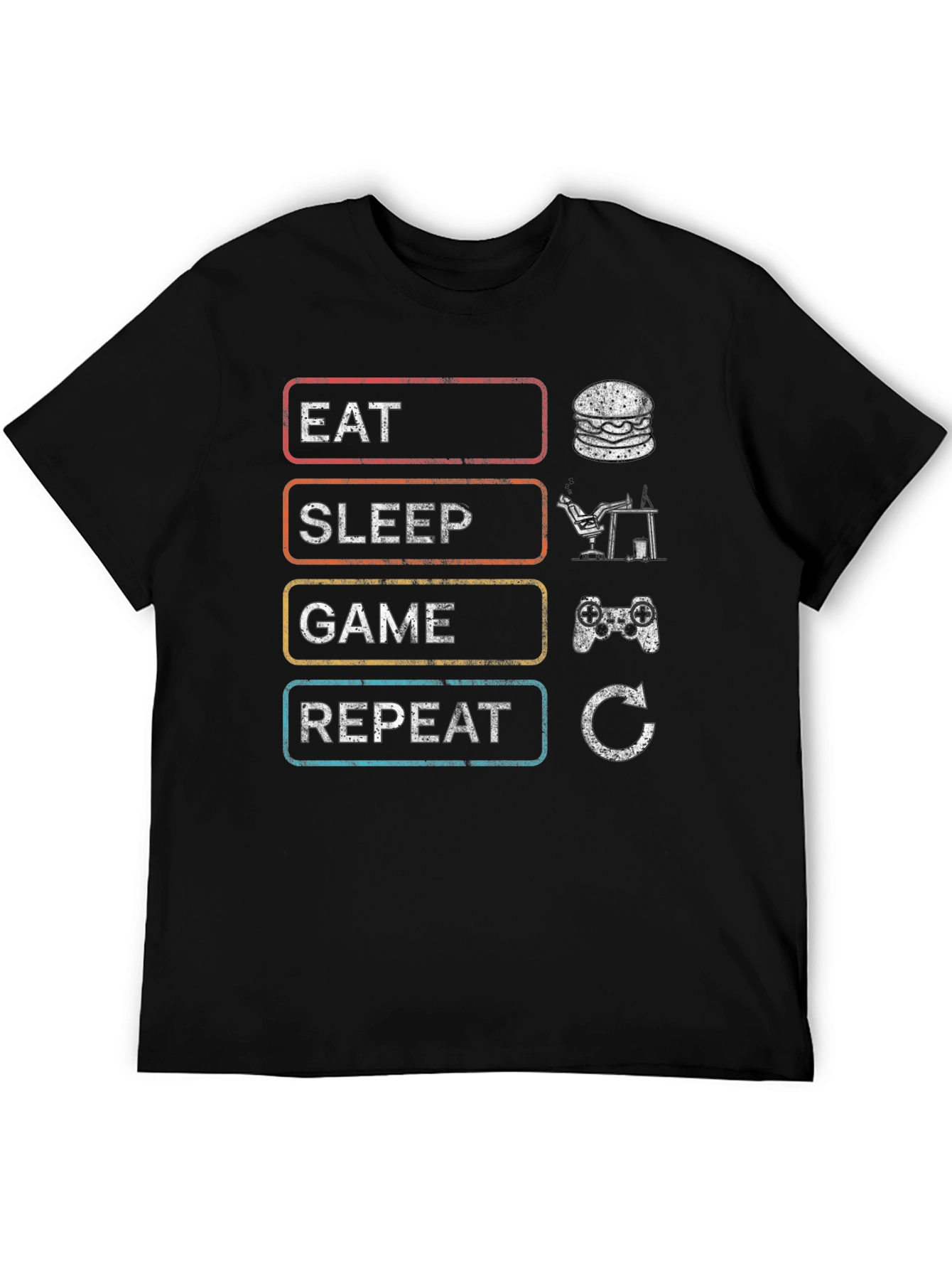 Eat Sleep Game Repeat Mens T-Shirt