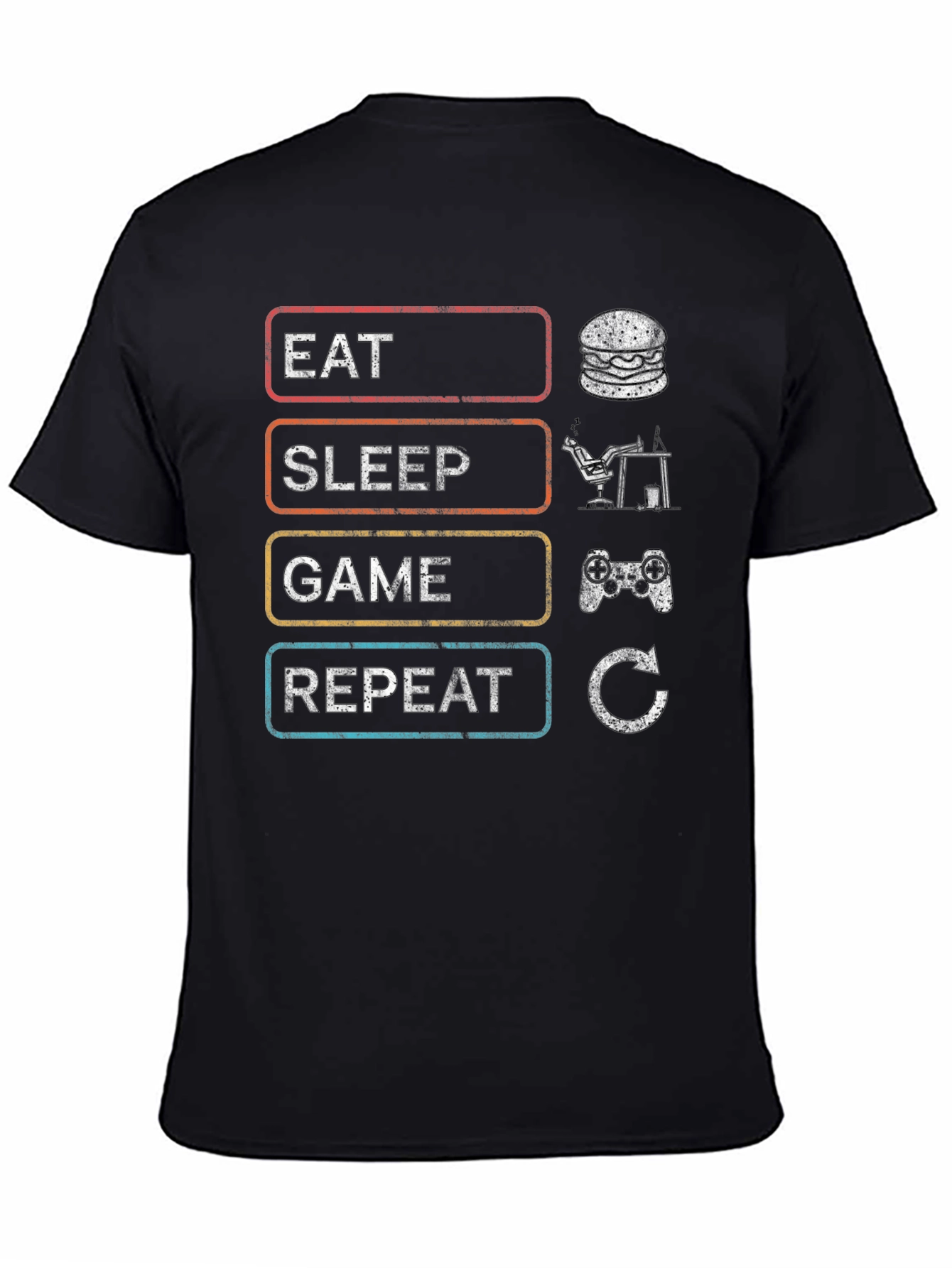 Eat Sleep Game Repeat Mens T-Shirt