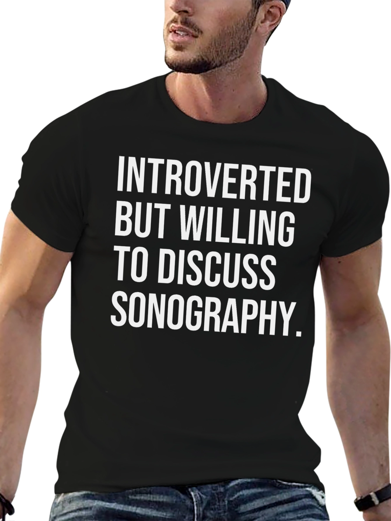 Introverted Sonography T-Shirt - Black Graphic Tee