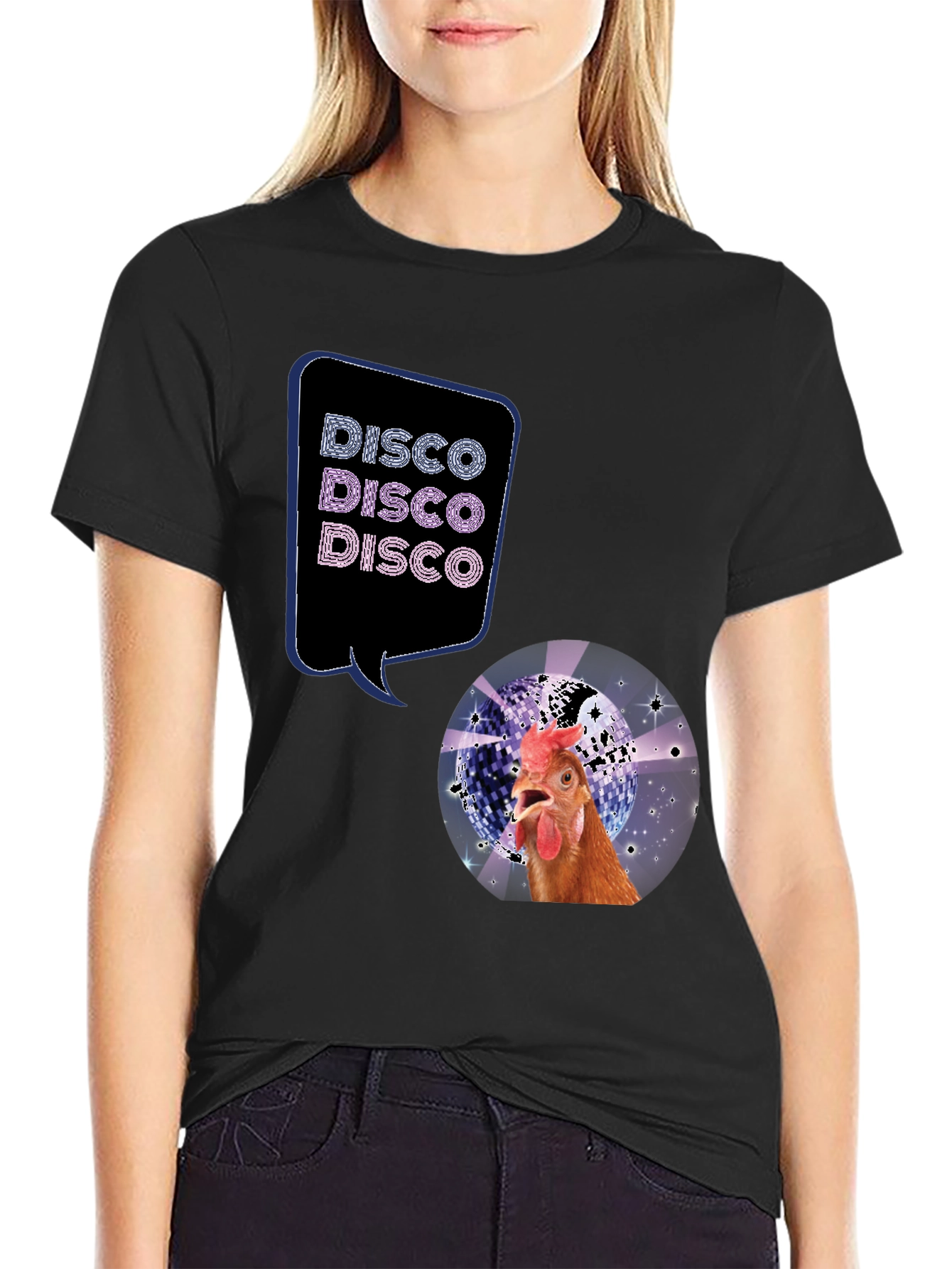 Disco Chicken Graphic Tee - Funny & Unique