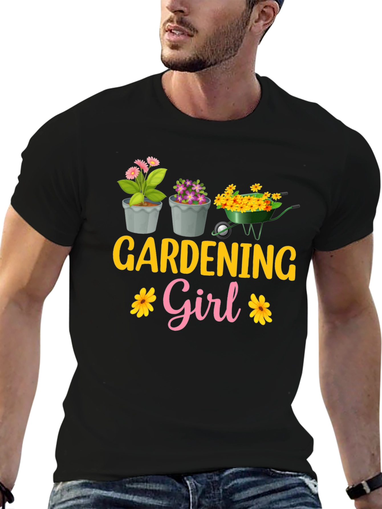 Gardening Girl T-Shirt - Floral Garden Design