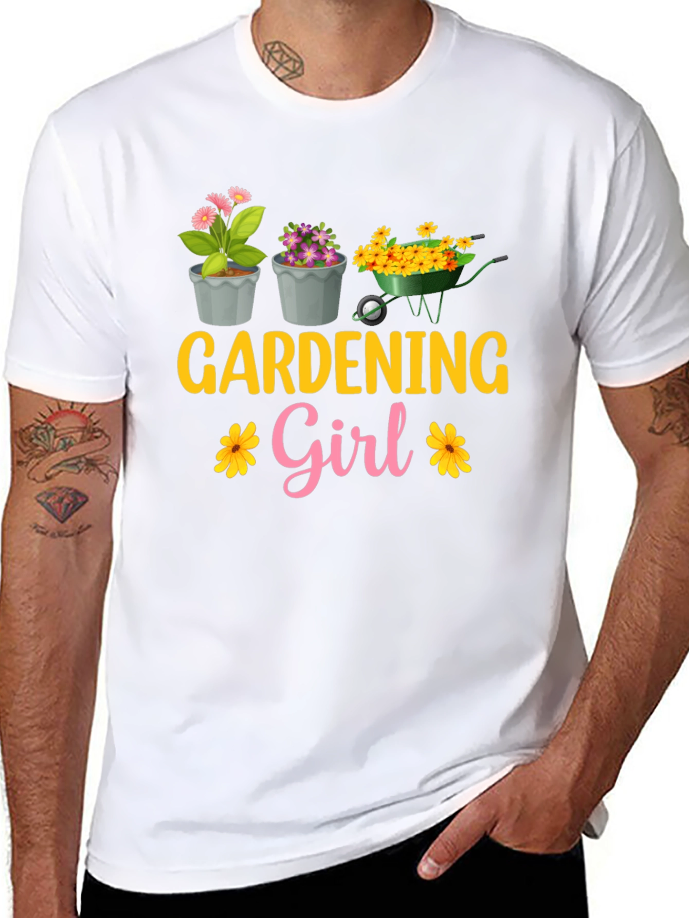 Gardening Girl T-Shirt - Floral Garden Design