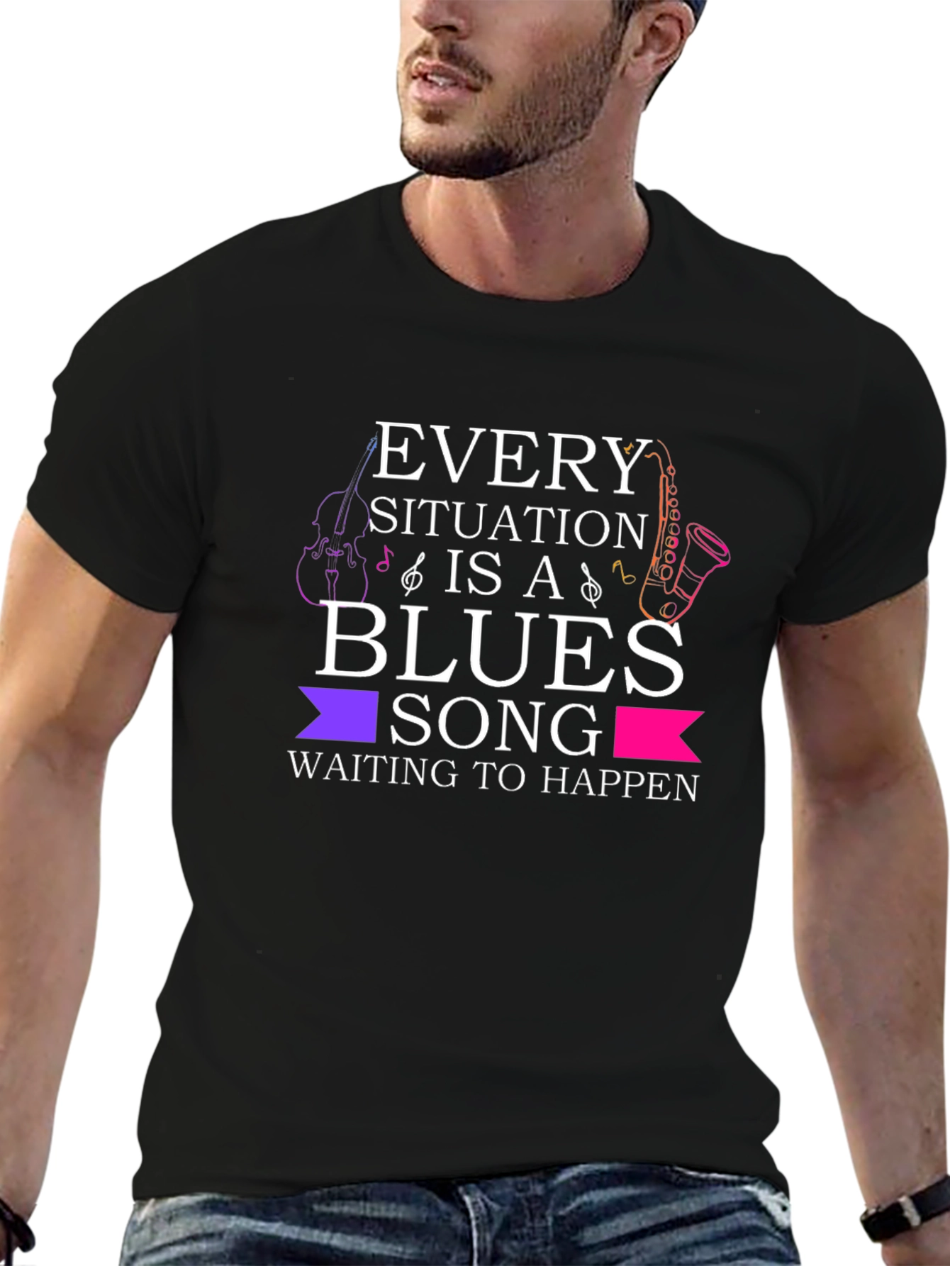Blues Song Graphic T-Shirt - Music Lover Tee