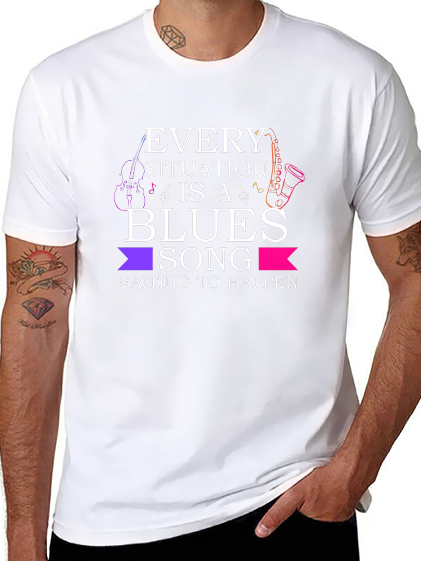 Blues Song Graphic T-Shirt - Music Lover Tee