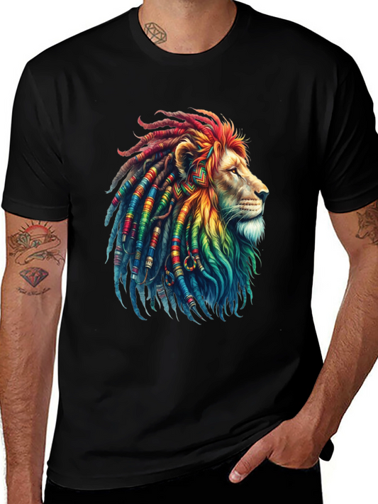 Rasta Lion Graphic Tee - Cool Reggae Vibe Shirt