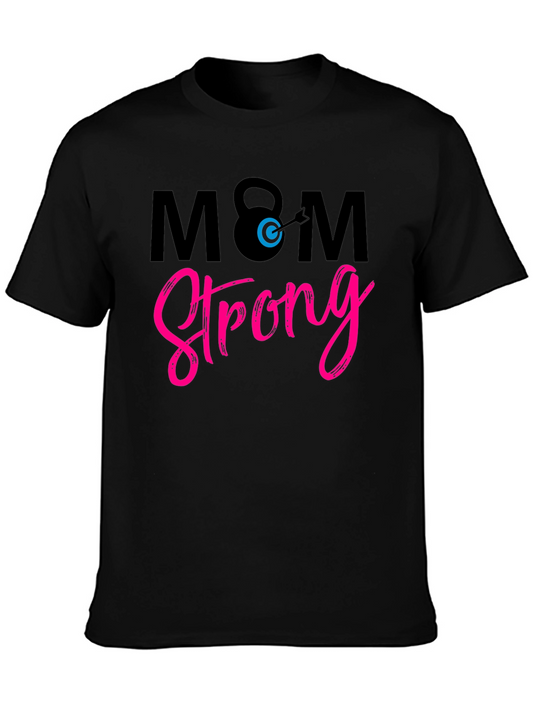 Mom Strong Graphic Tee - Black