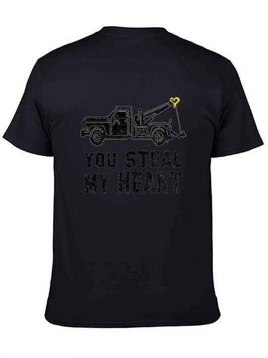 You Steal My Heart Tow Truck Graphic T-Shirt