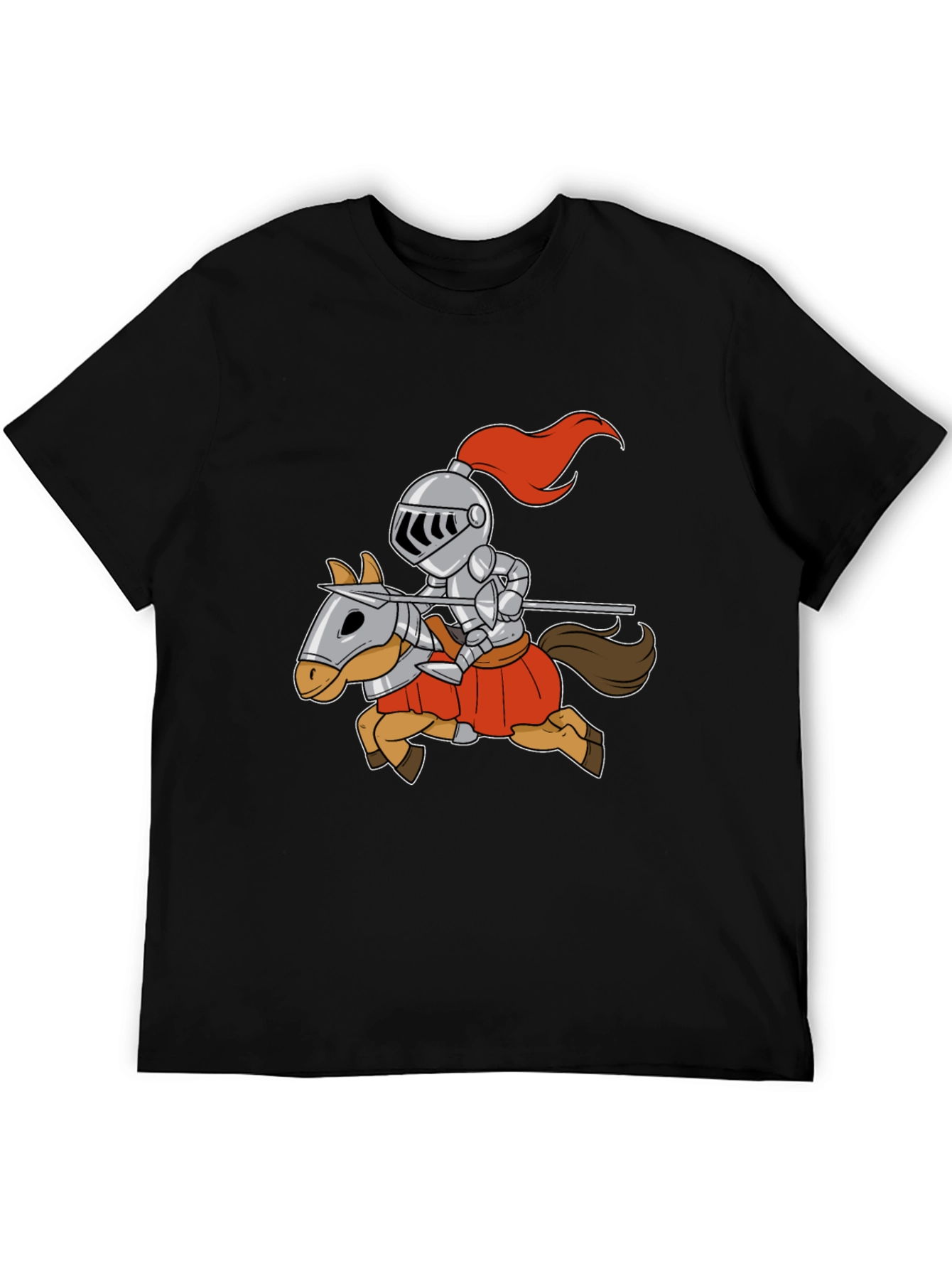 Knight on Horse T-Shirt - Cartoon Style