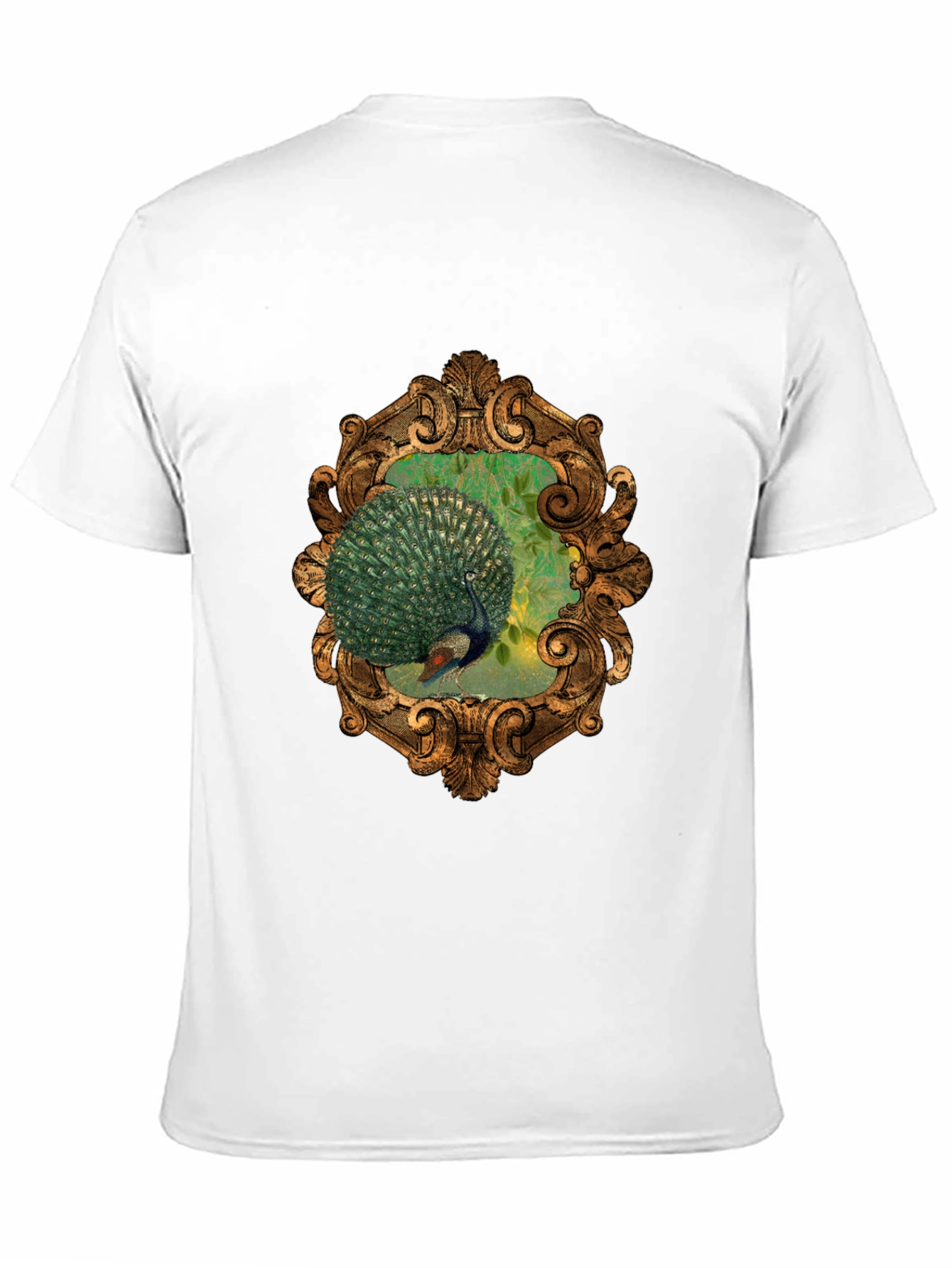 Peacock Framed Graphic Tee - Elegant Design