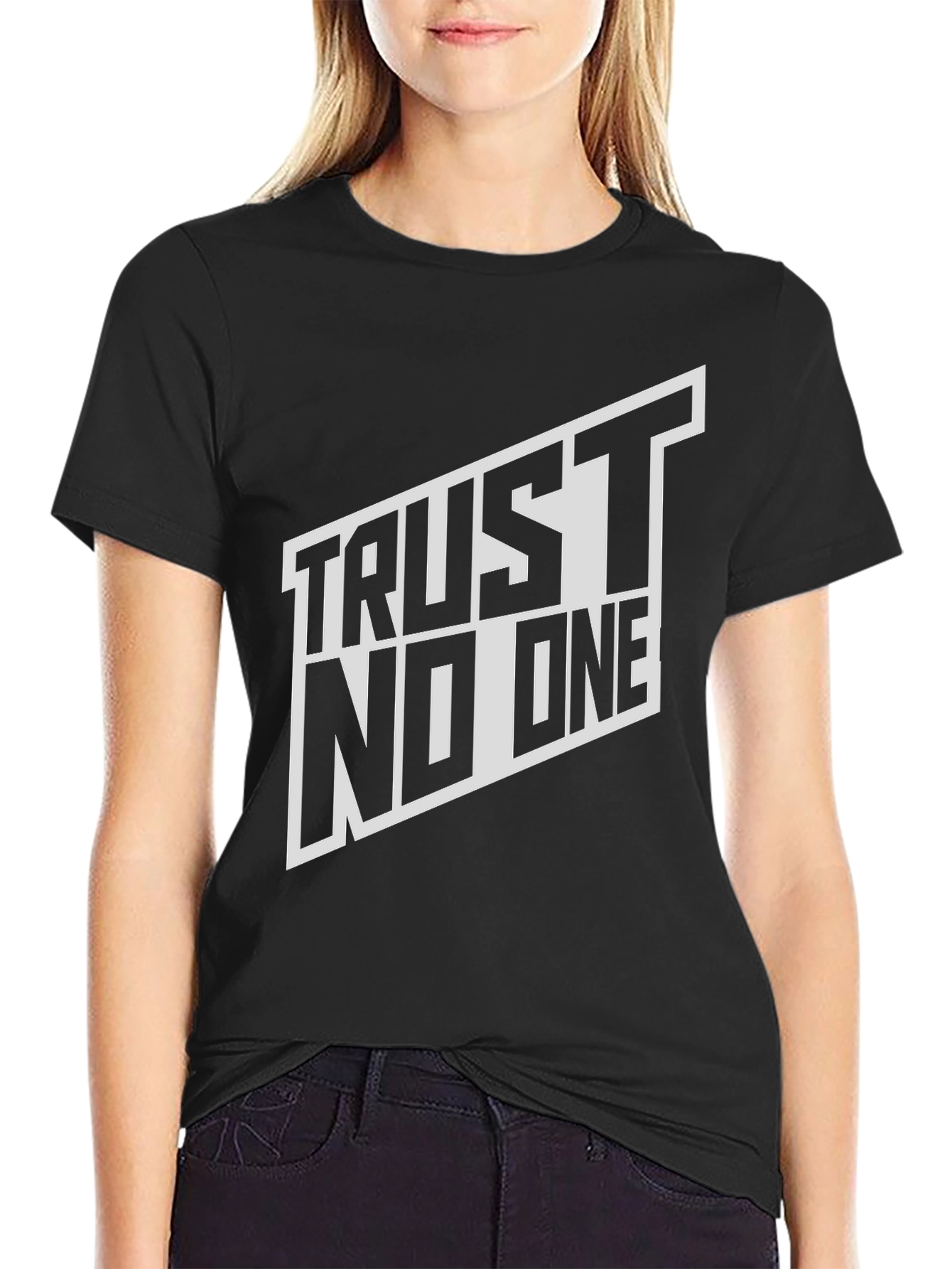 Trust No One Graphic Tee - Black