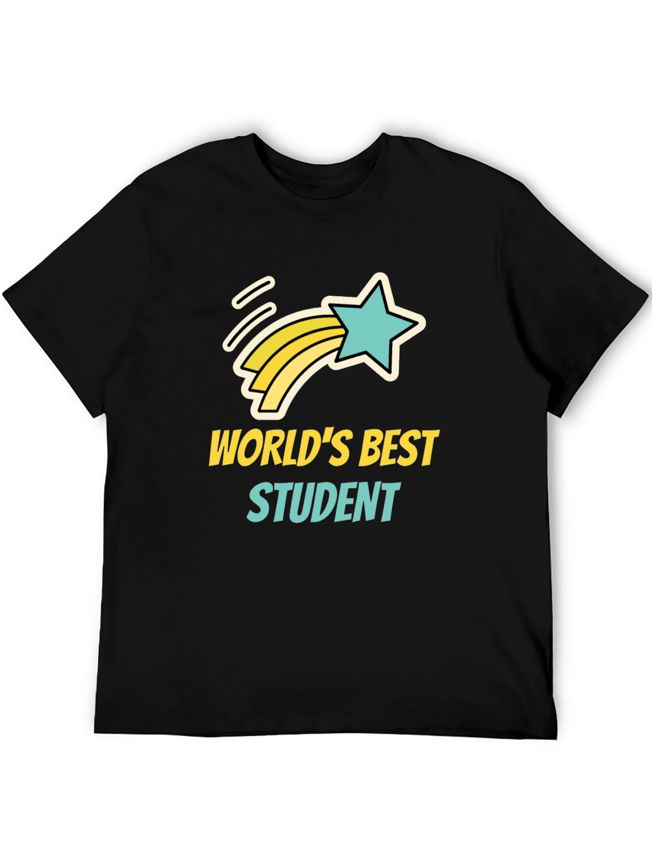 Worlds Best Student T-Shirt - Black Cotton Tee