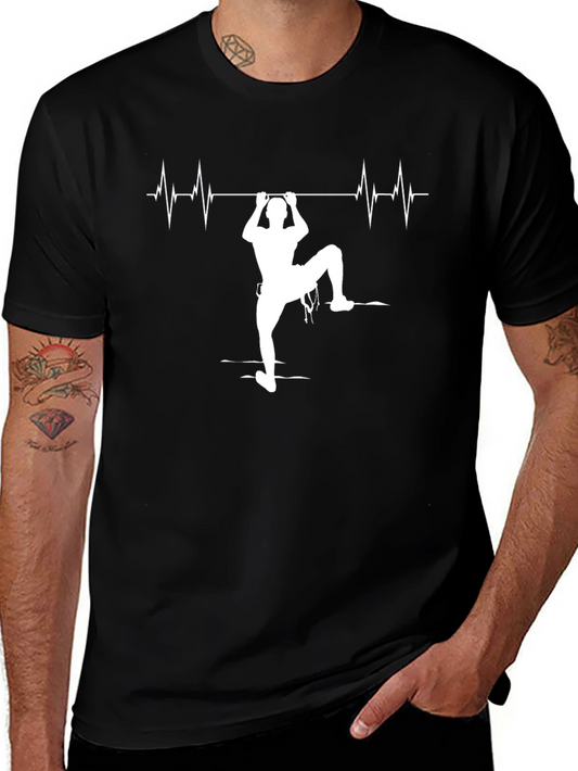 Climbing Heartbeat T-Shirt - Black