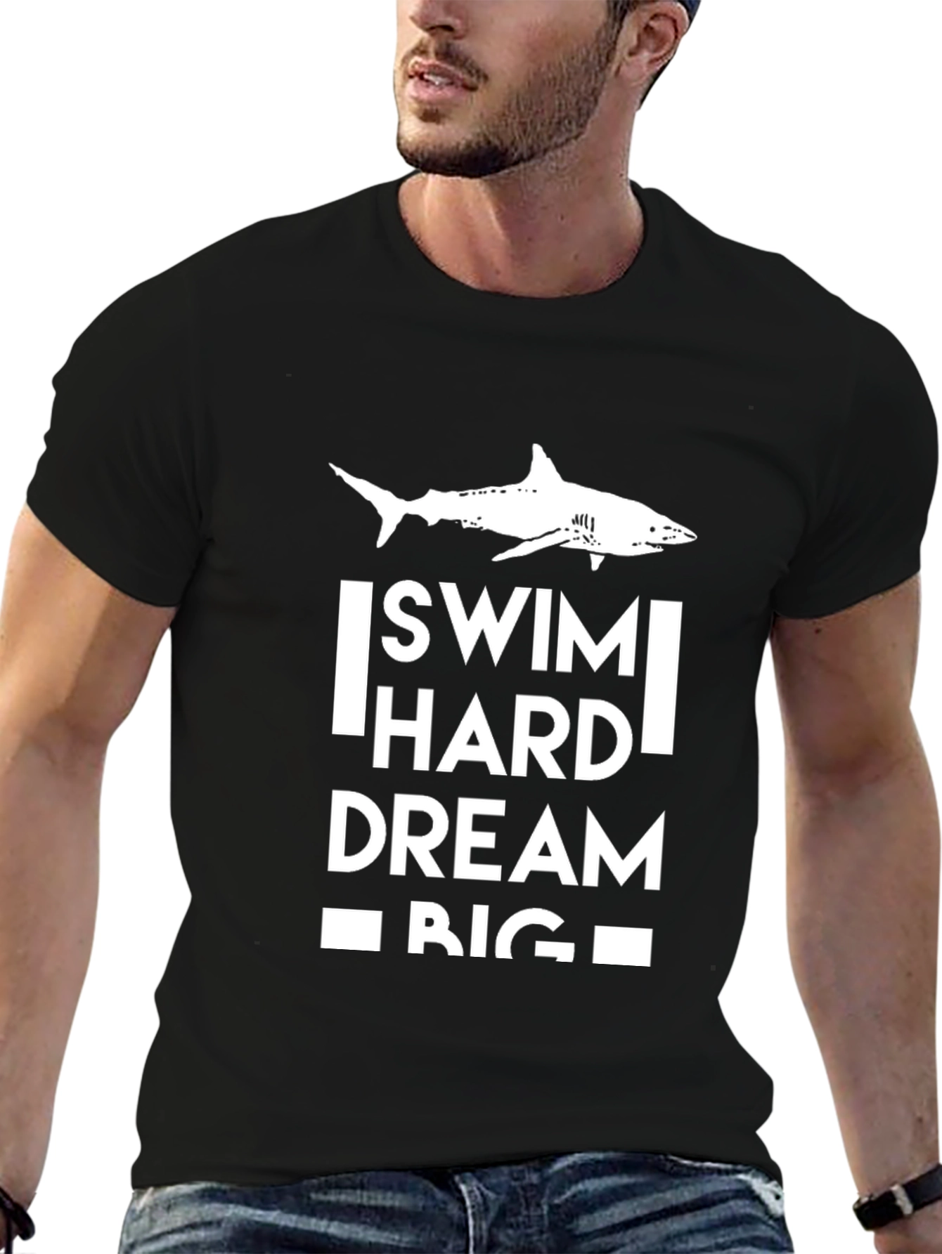 Swim Hard Dream Big Black T-Shirt