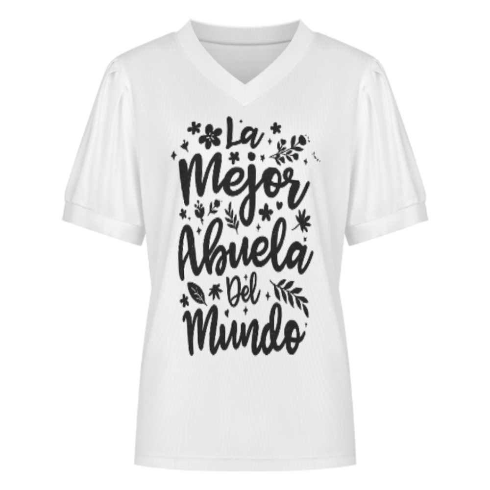 La Mejor Abuela Del Mundo Graphic Tee, Spanish Grandma Quote Shirt, Cute Floral Typography Top, Trendy Family Gift Tee, Minimal Aesthetic T-Shirt(z599)