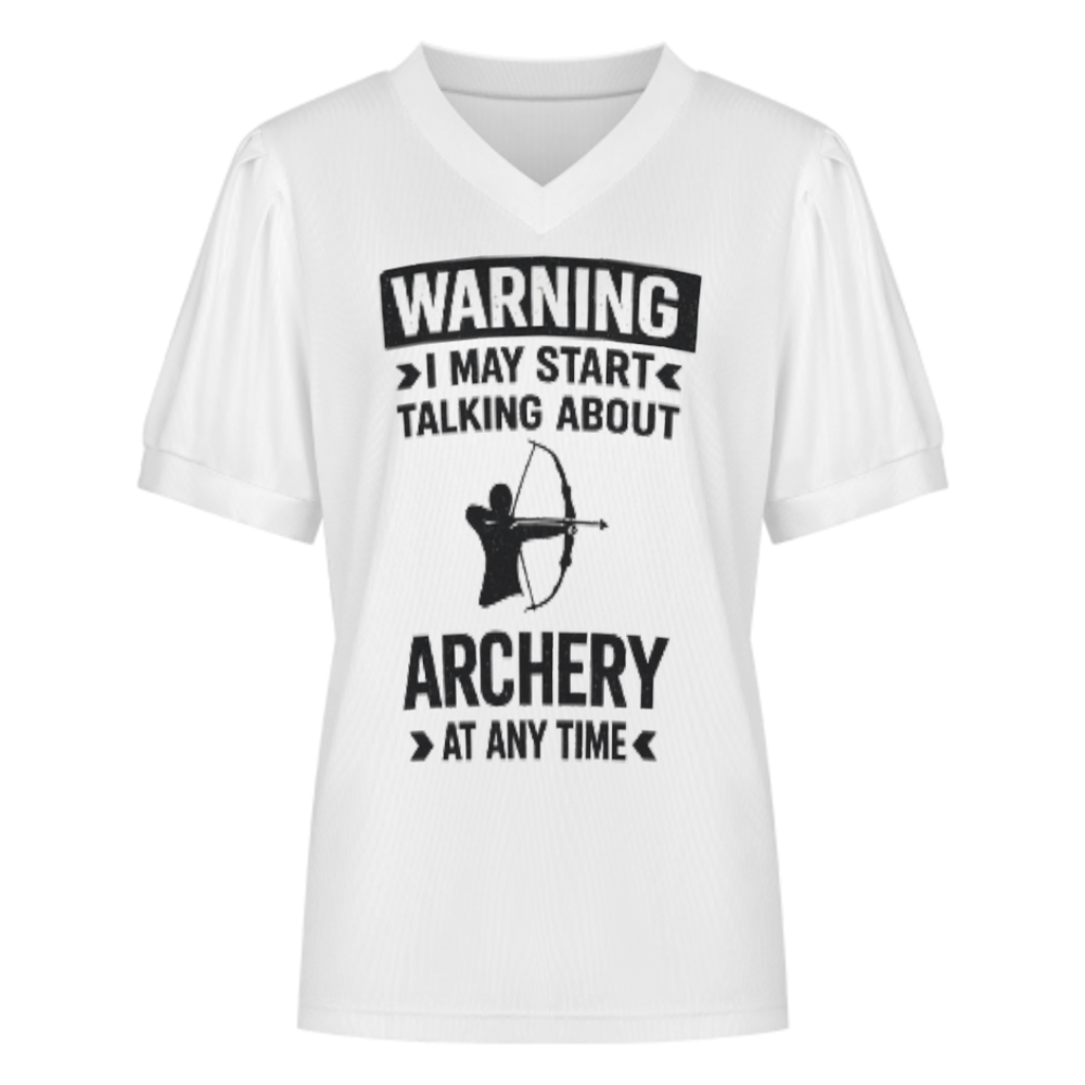 Funny Archery Graphic Tee, Warning I May Start Talking About Archery Shirt, Archer Lover T-Shirt, Bow Hunting Humor Apparel, Casual Sports Graphic Top(z593)