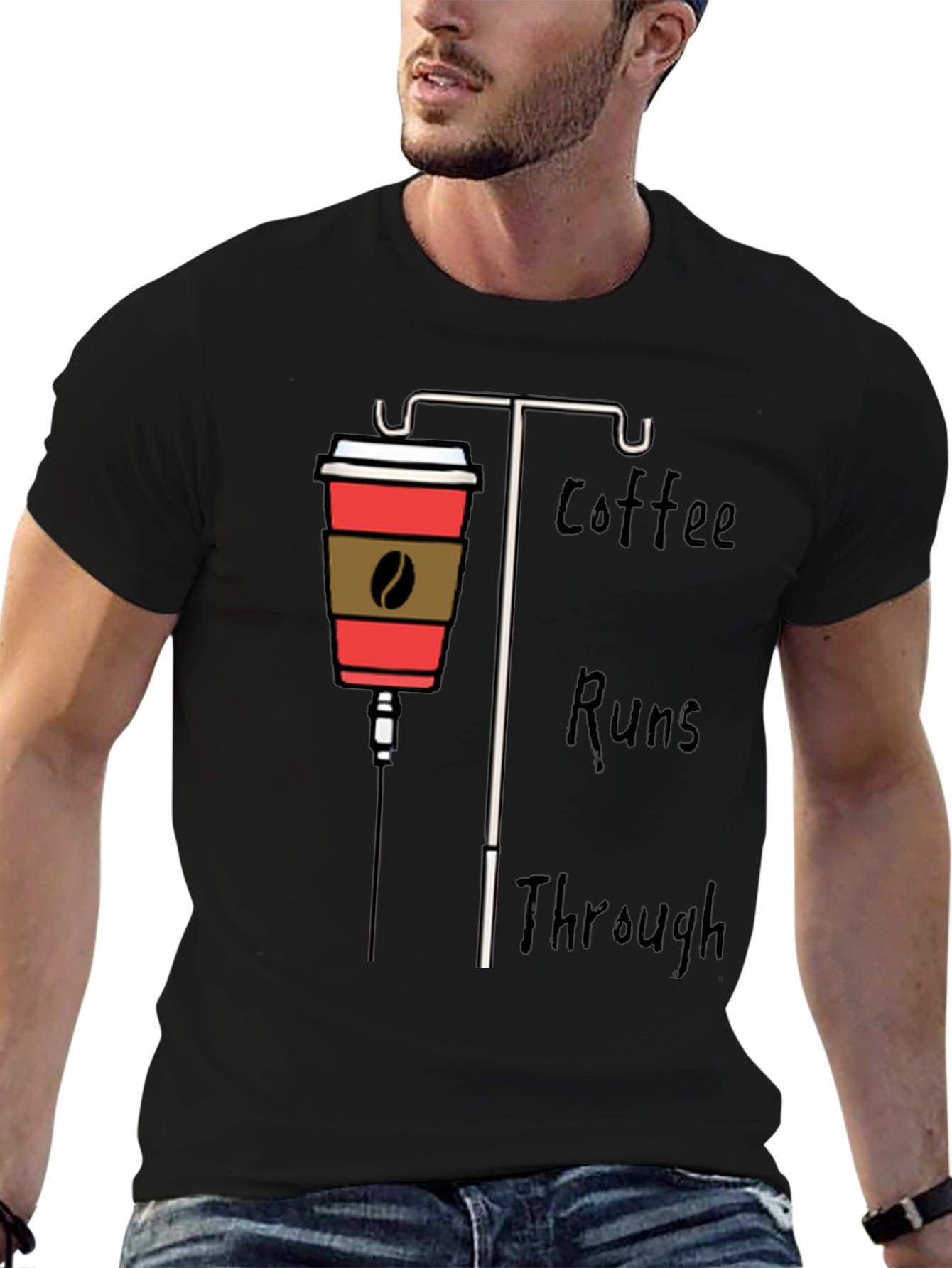 Coffee IV Drip Graphic Tee - Caffeine Lover Shirt