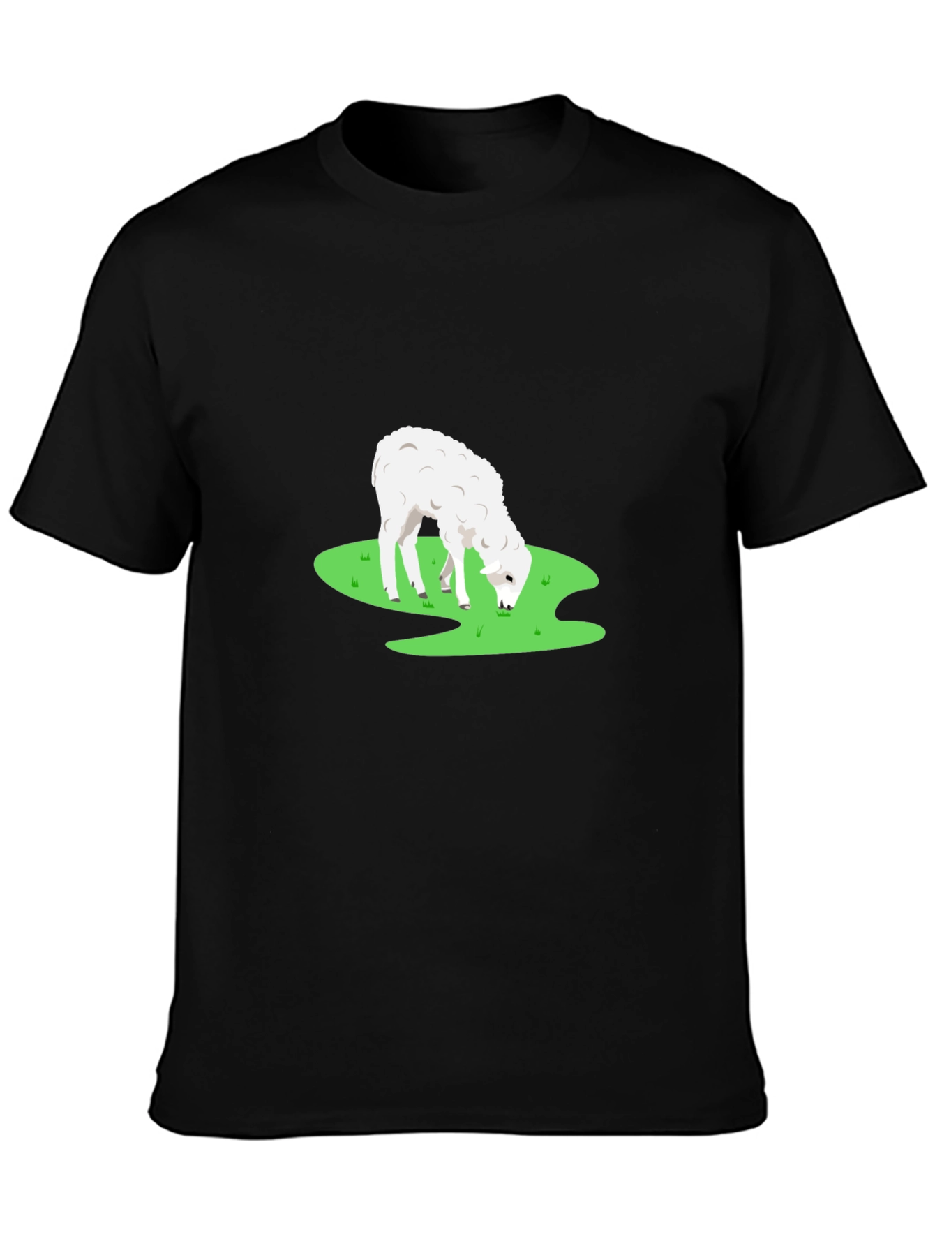 Black T-Shirt with Sheep Graphic