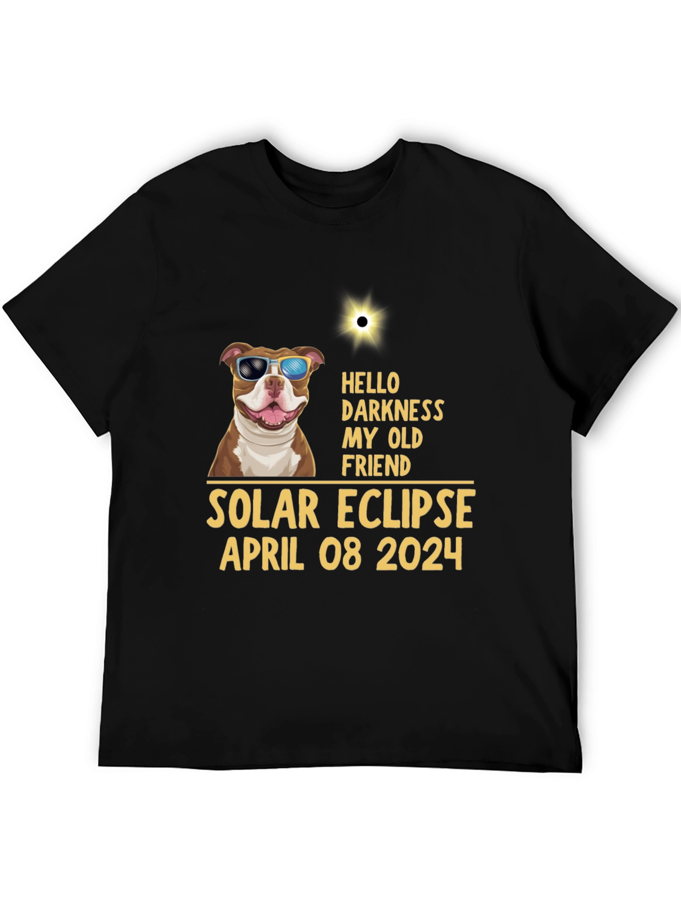 Solar Eclipse April 08 2024 Dog T-Shirt